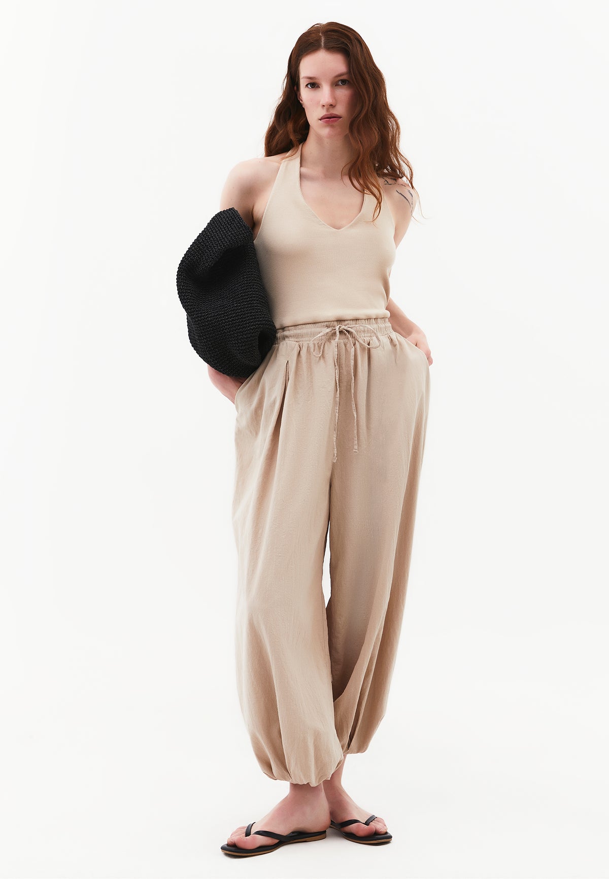 V Neck Women's Casual Jumpsuit - FEATHER GRAY