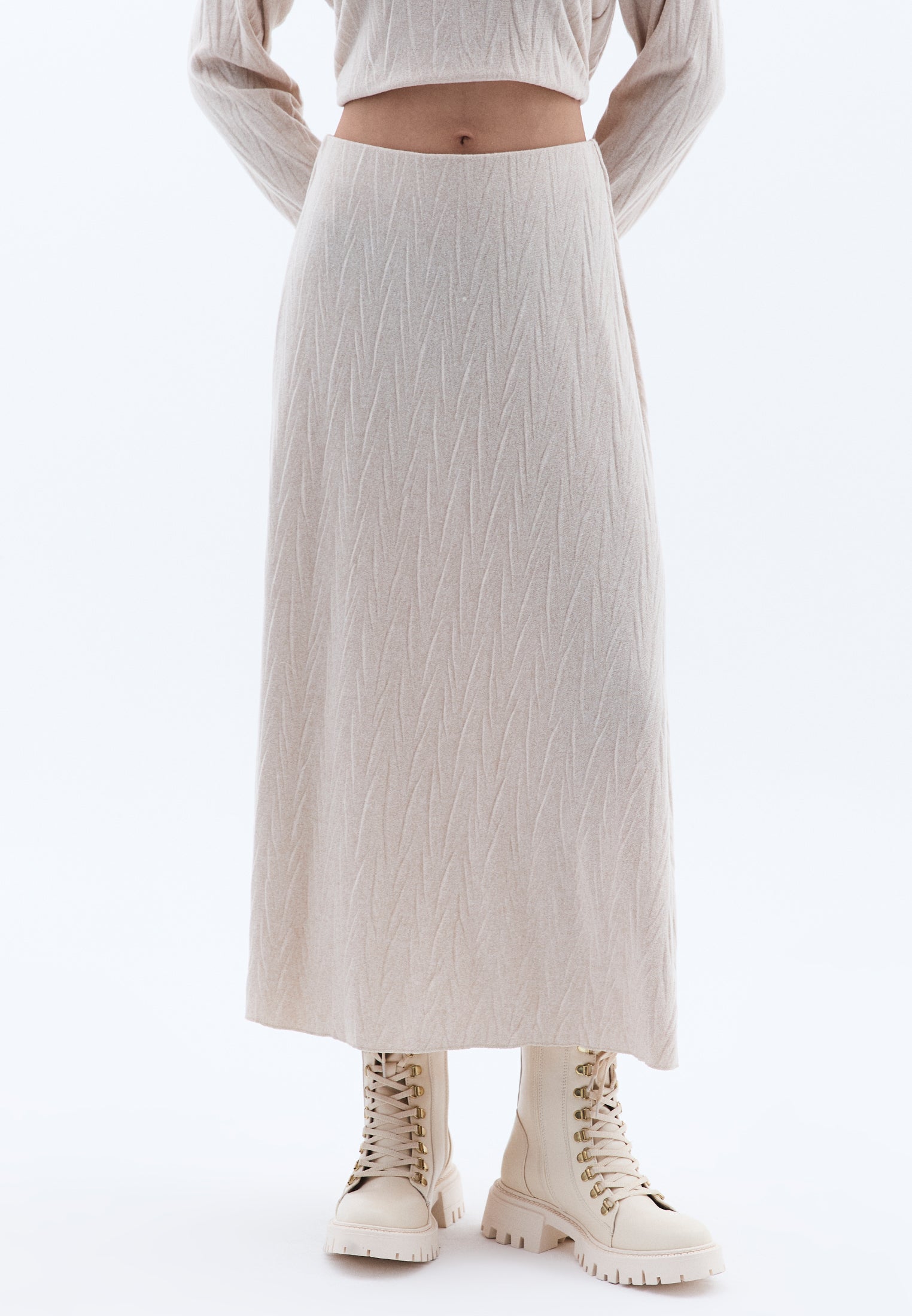 Midi Flared Skirt - FEATHER GRAY