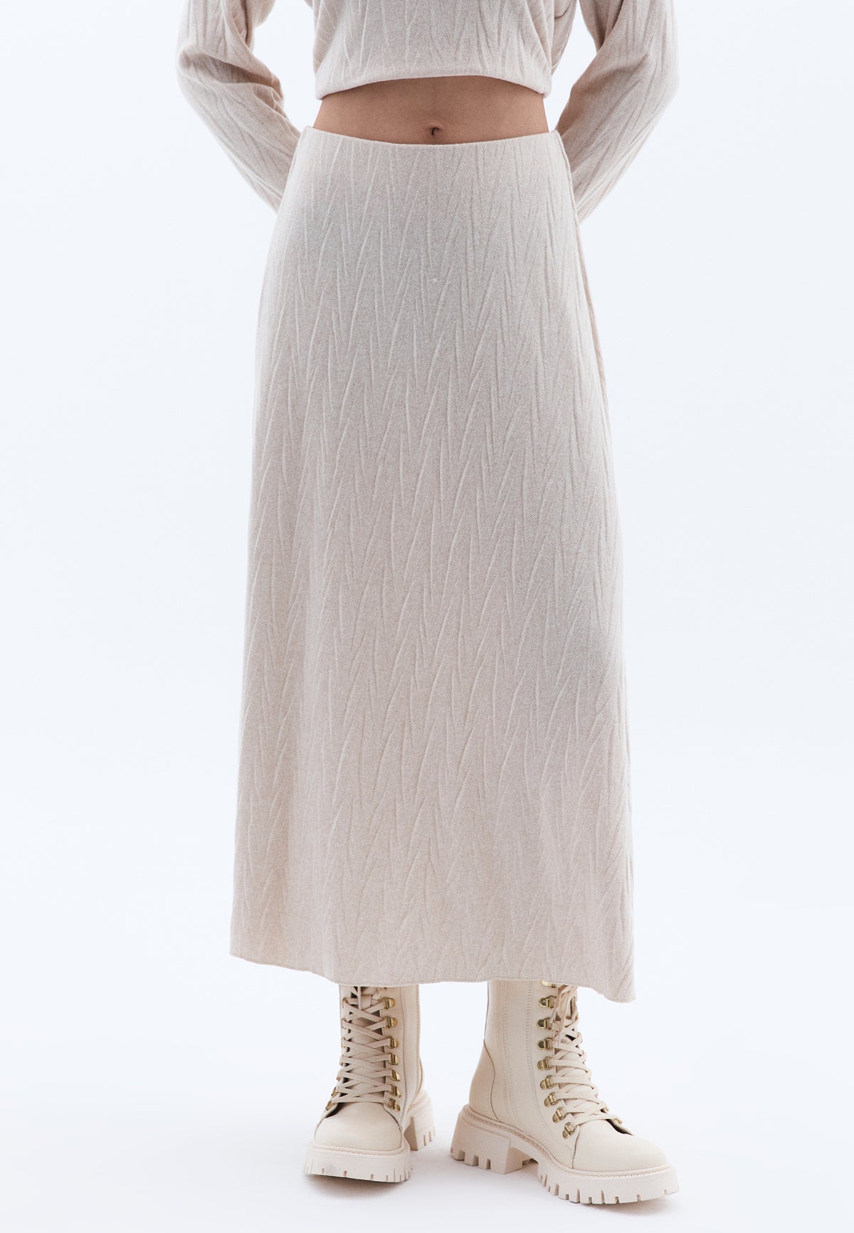 Midi Flared Skirt - FEATHER GRAY