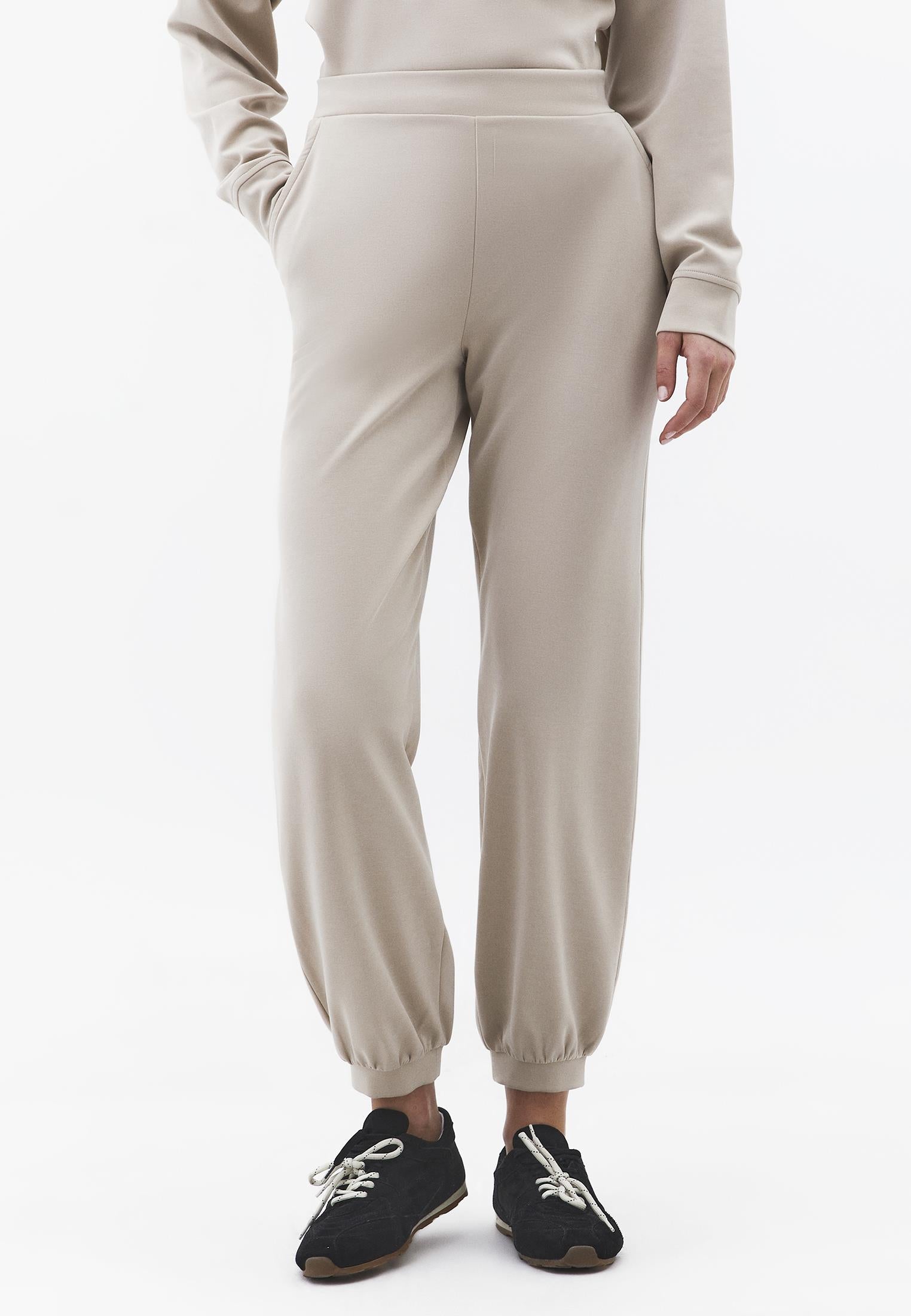 High Waist Jogger Pants - FEATHER GRAY