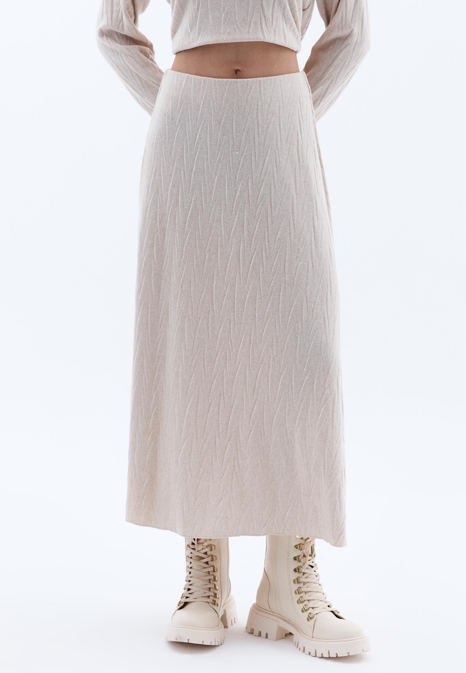 Midi Flared Skirt - FEATHER GRAY