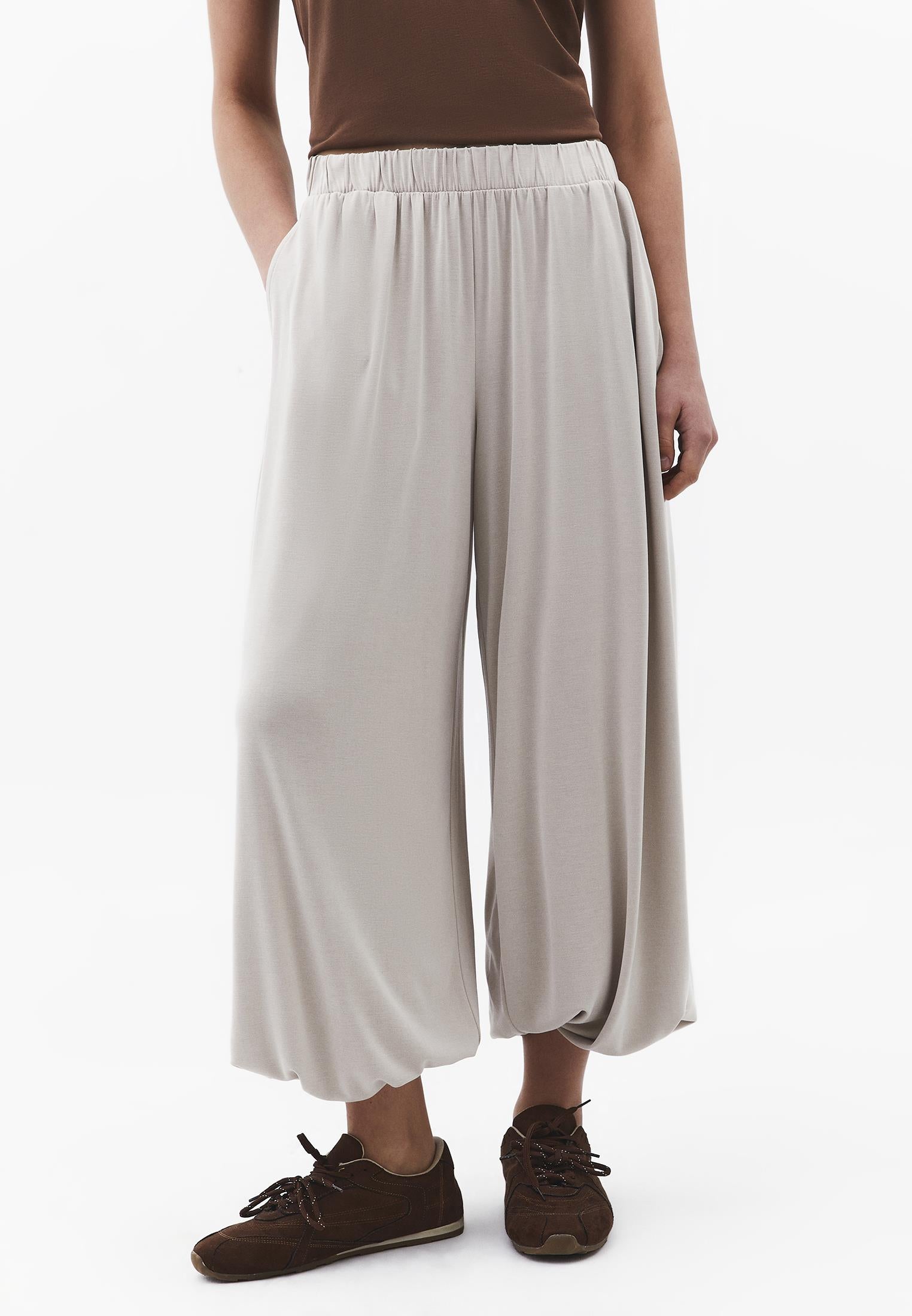 Balloon Form High Waist Jogger Pants - FEATHER GRAY