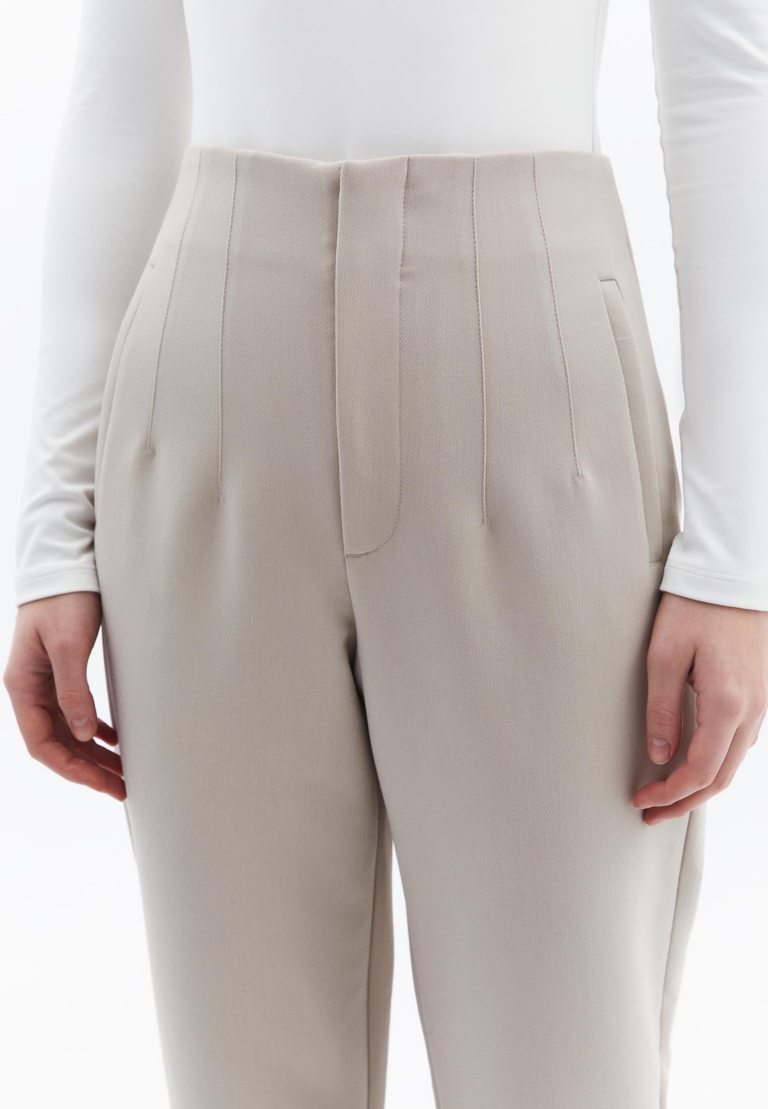 Ultra High Waist Carrot Pants - FEATHER GRAY