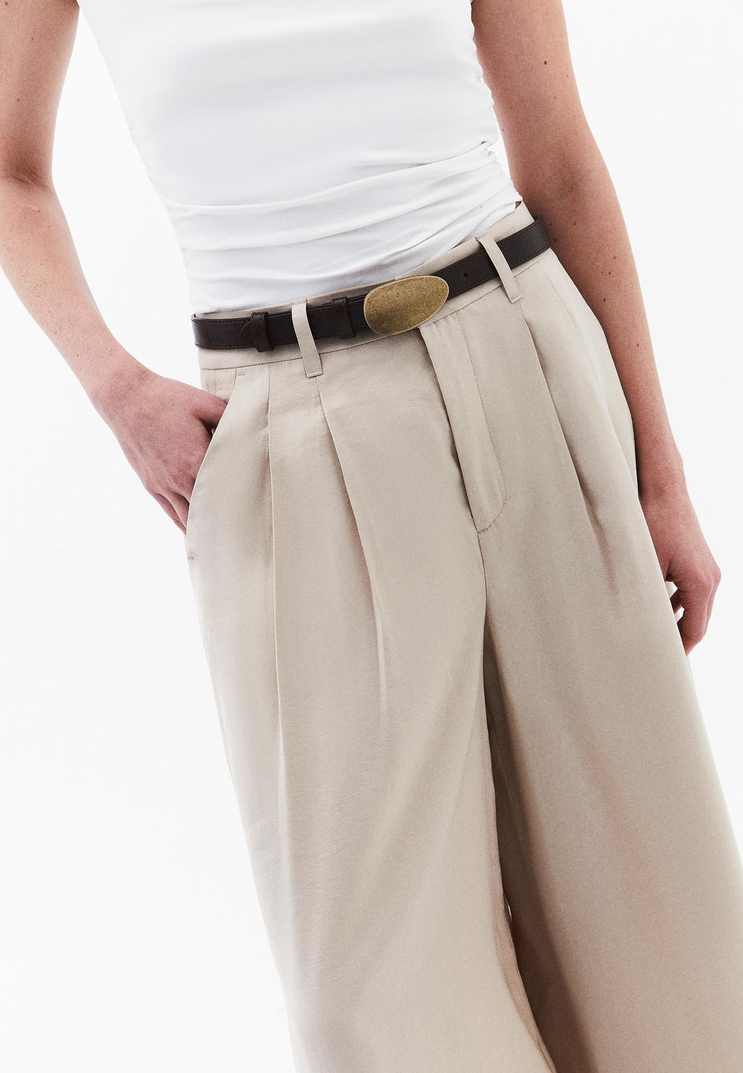 Pleated Culotte Pants - FEATHER GRAY