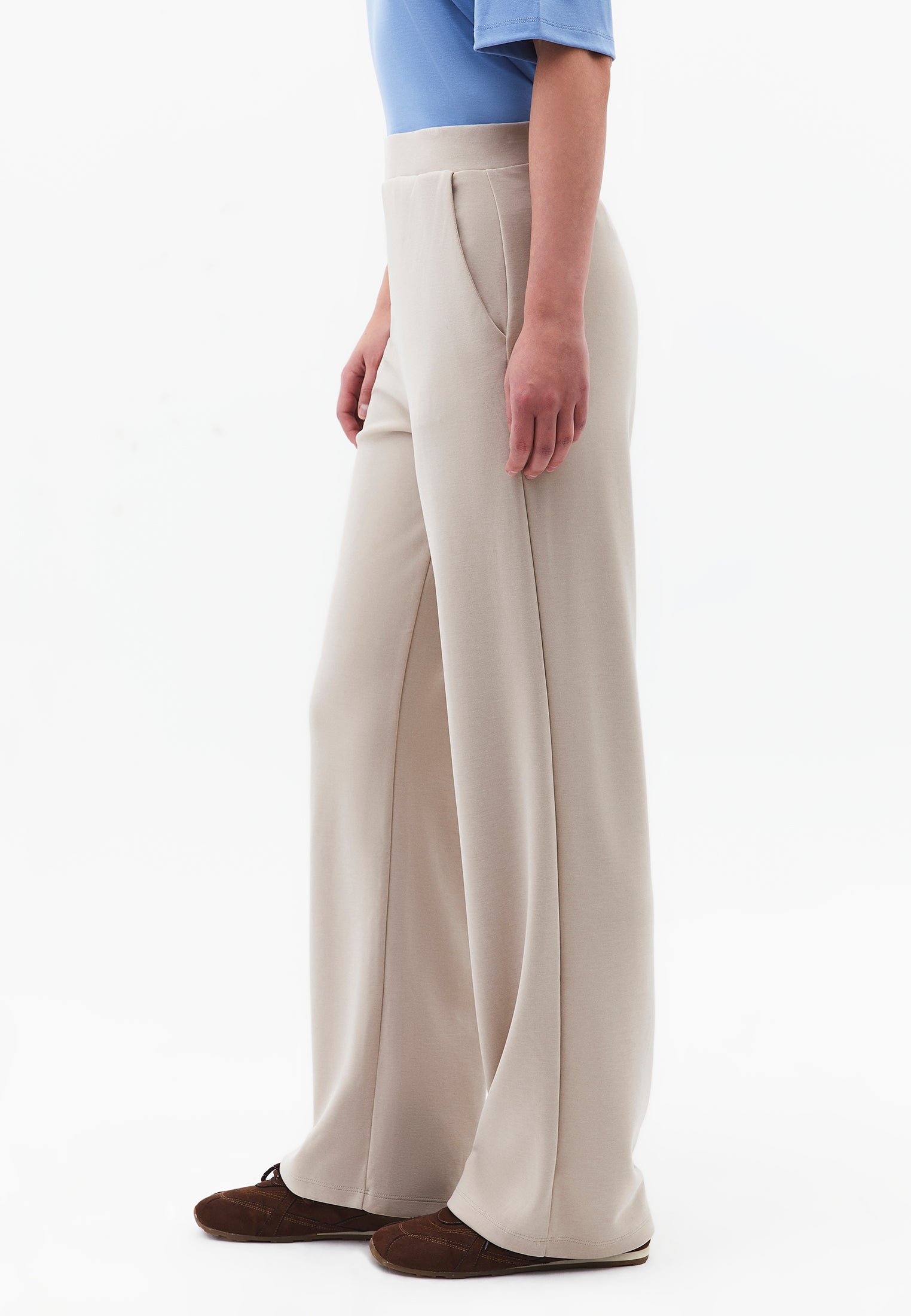Straight Leg High Waist Sweatpant - FEATHER GRAY