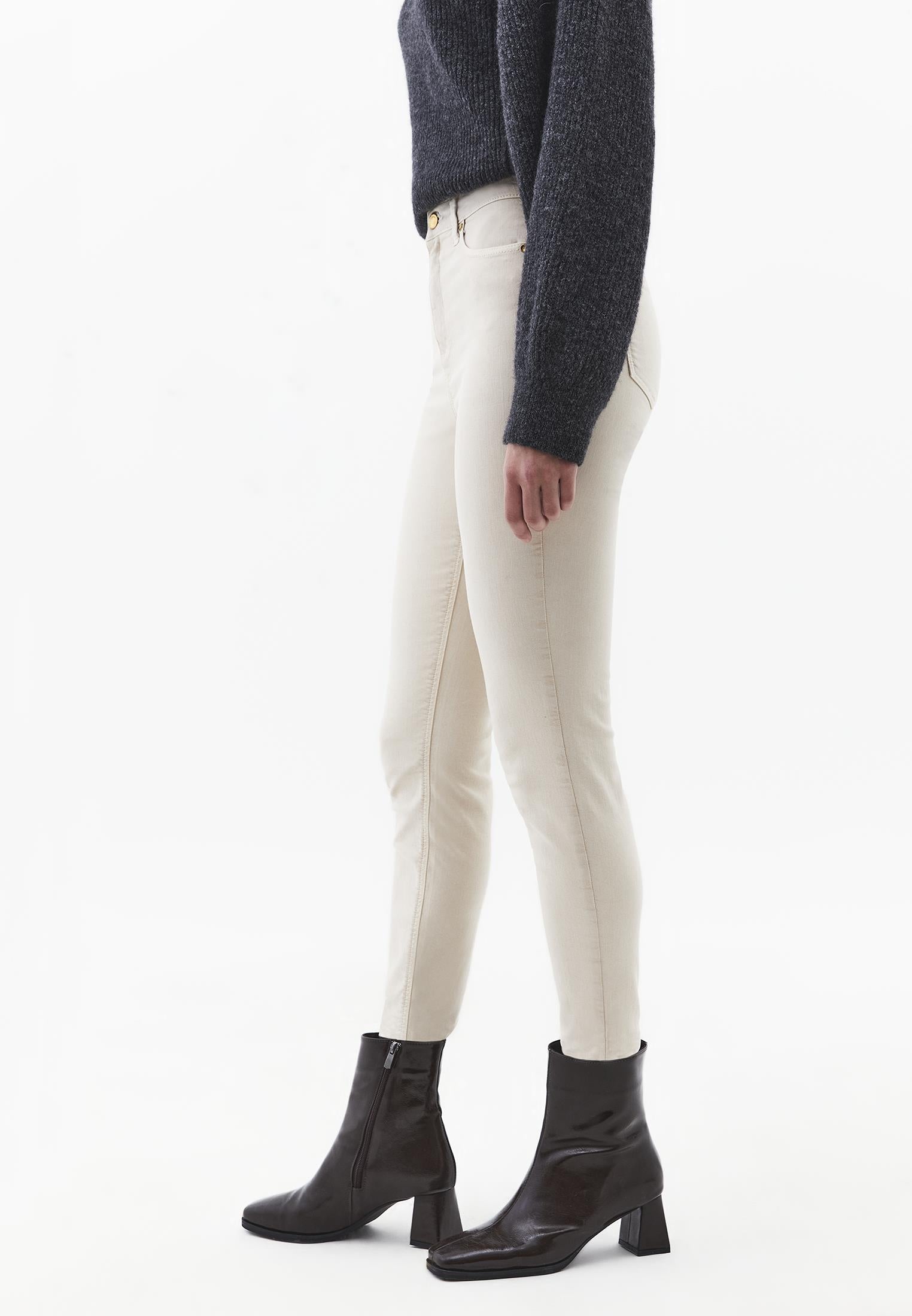 High Waist Ankle Pants - FEATHER GRAY