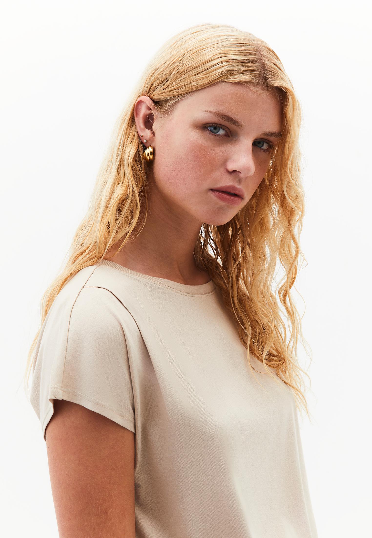 Boat Neck Short Sleeve T-Shirt - FEATHER GRAY