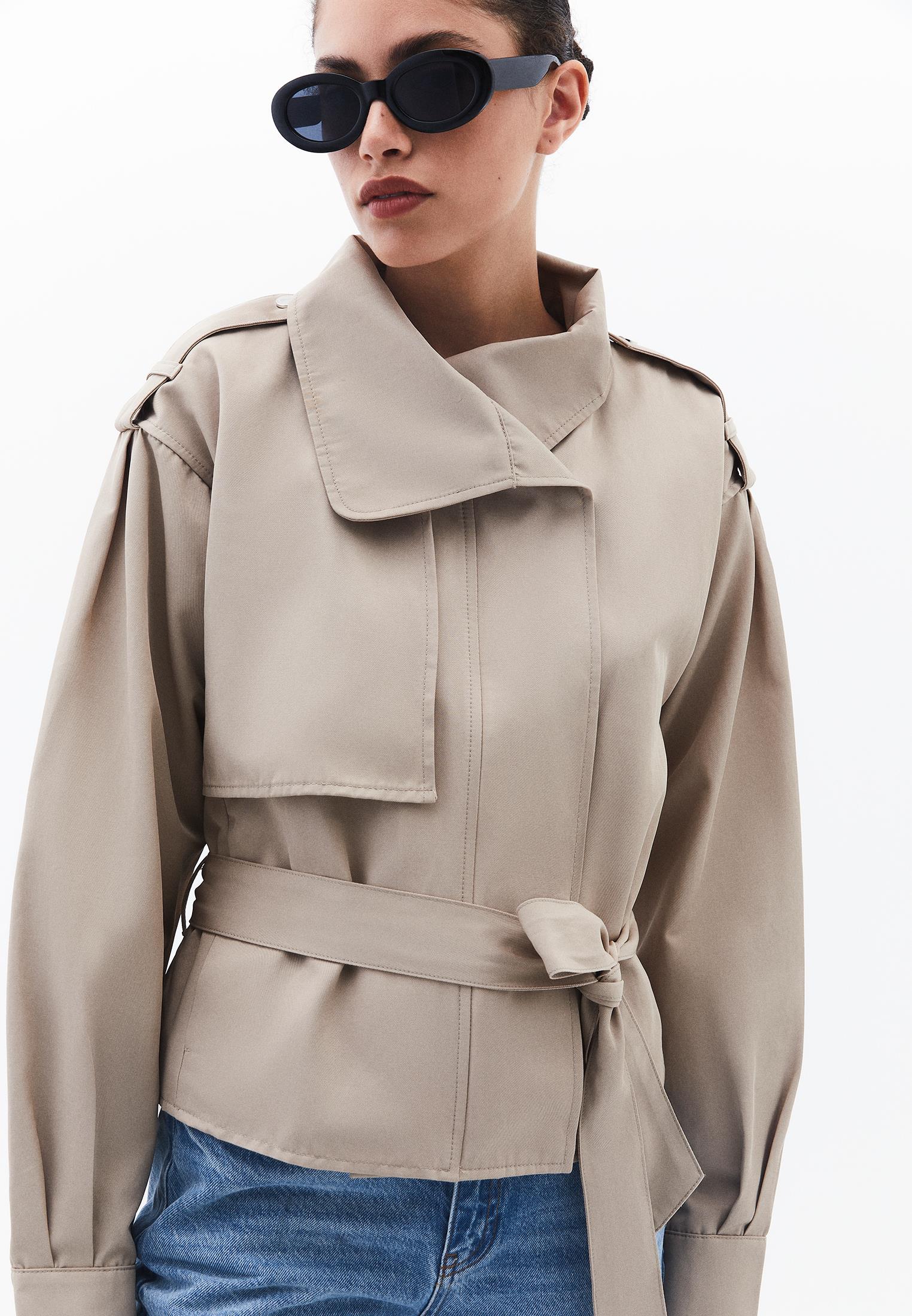 Oversize Long Sleeve Trenchcoat - FEATHER GRAY