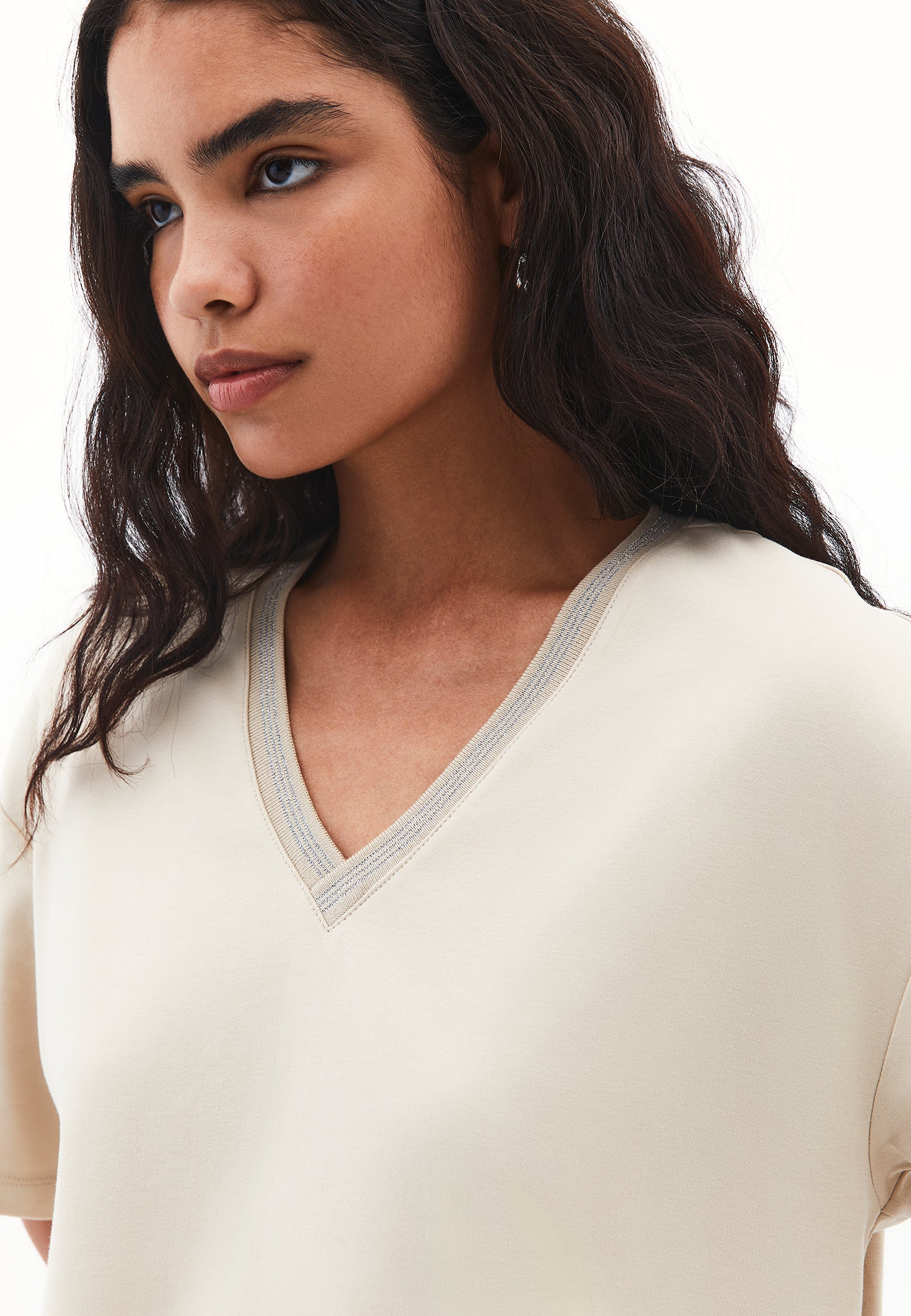 Oversize Cotton T-Shirt - FEATHER GRAY