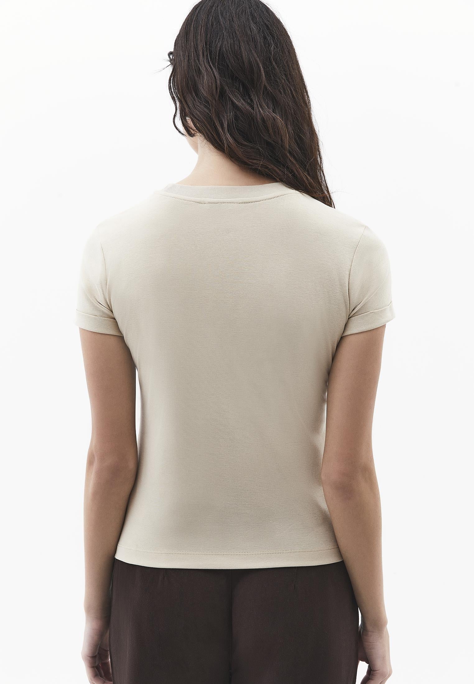 Crew Neck Short Sleeve T-Shirt - FEATHER GRAY