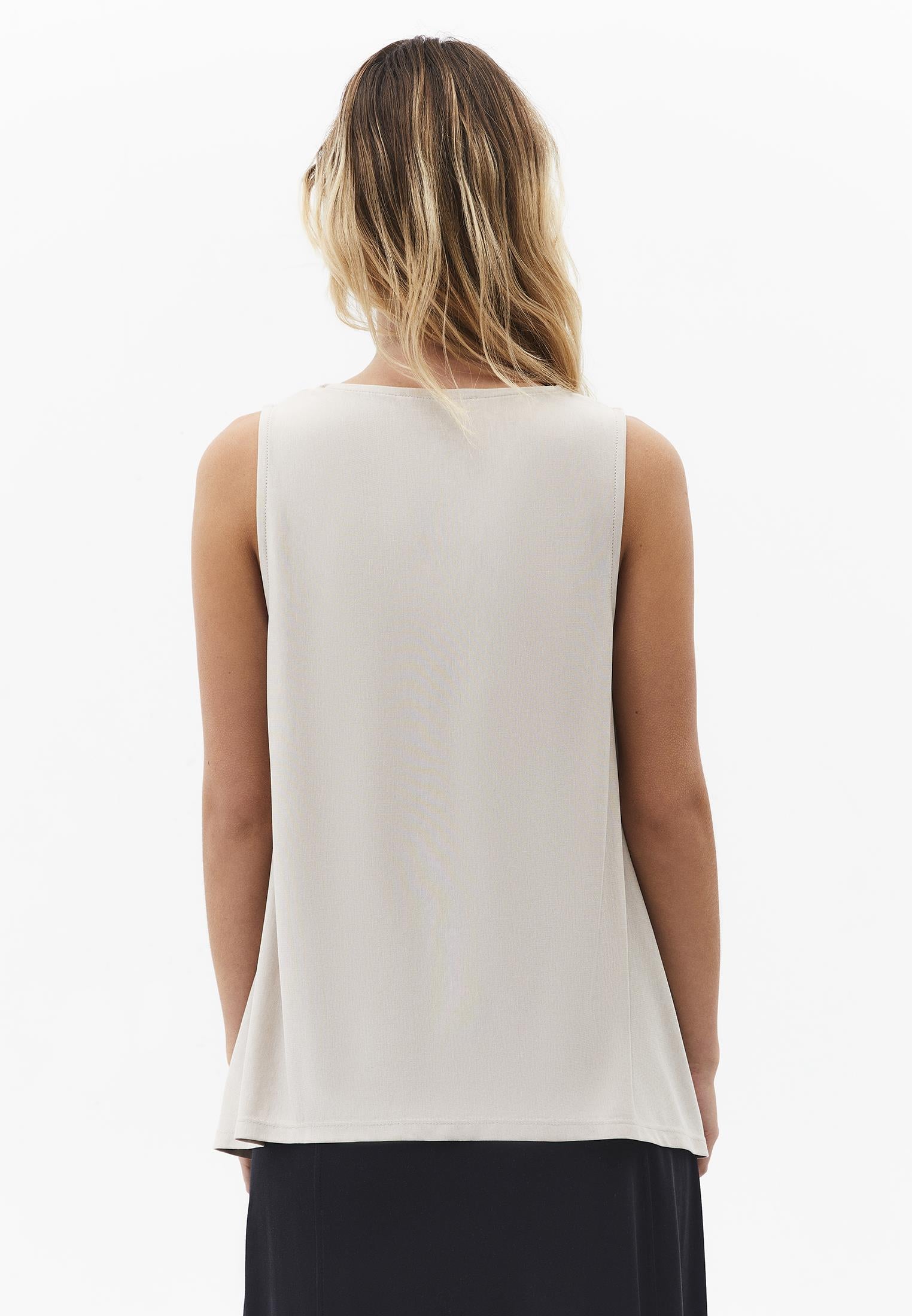 Crew Neck Loose Fit Tank Top - FEATHER GRAY