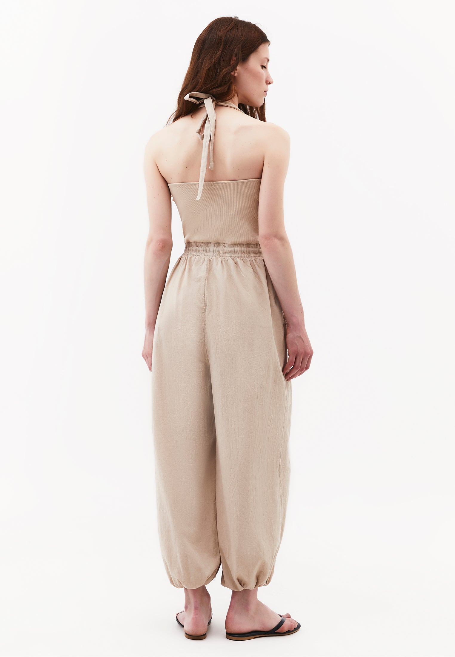 V Neck Women's Casual Jumpsuit - FEATHER GRAY