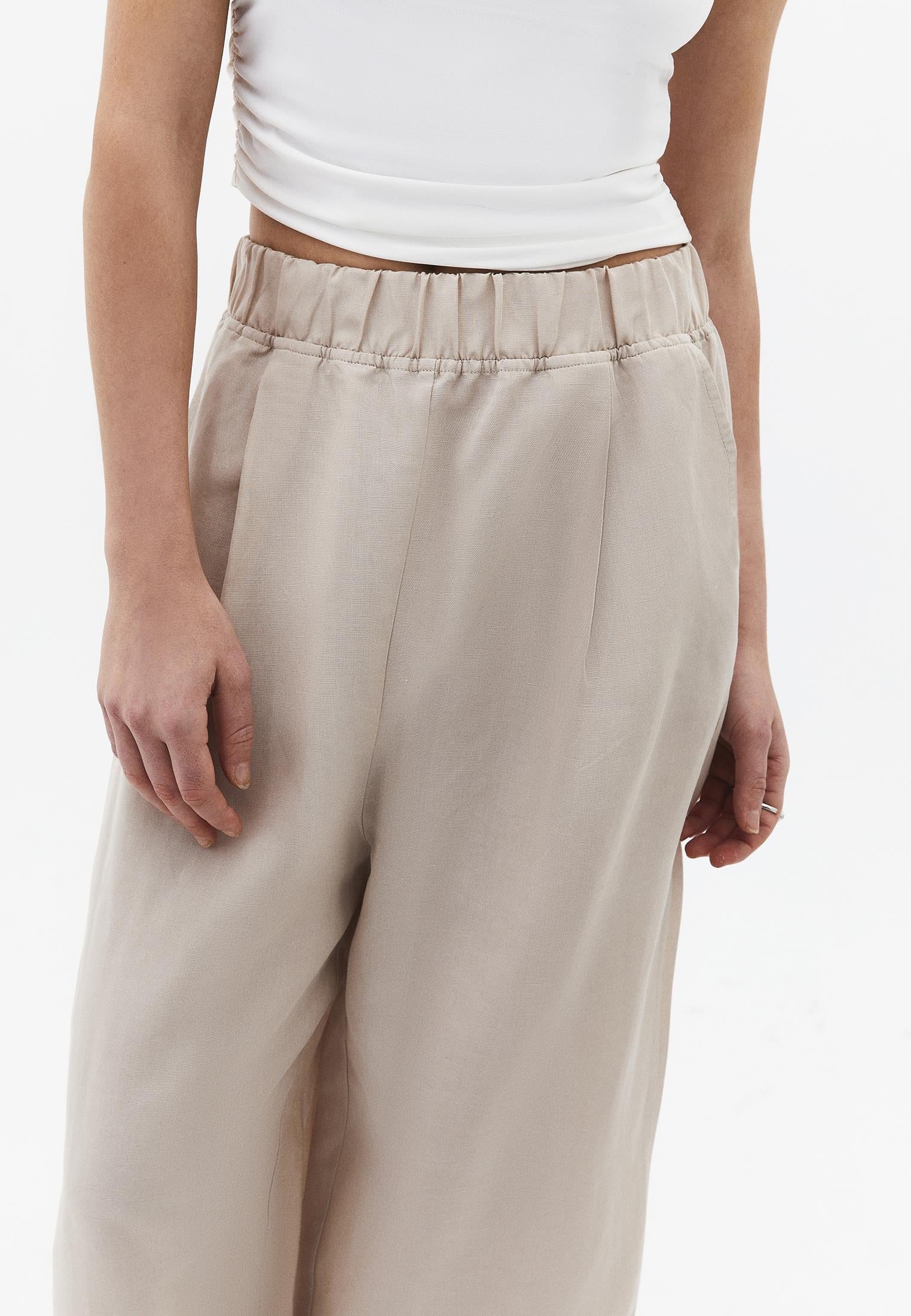 High Waist Carrot Leg Balloon Pants - FEATHER GRAY