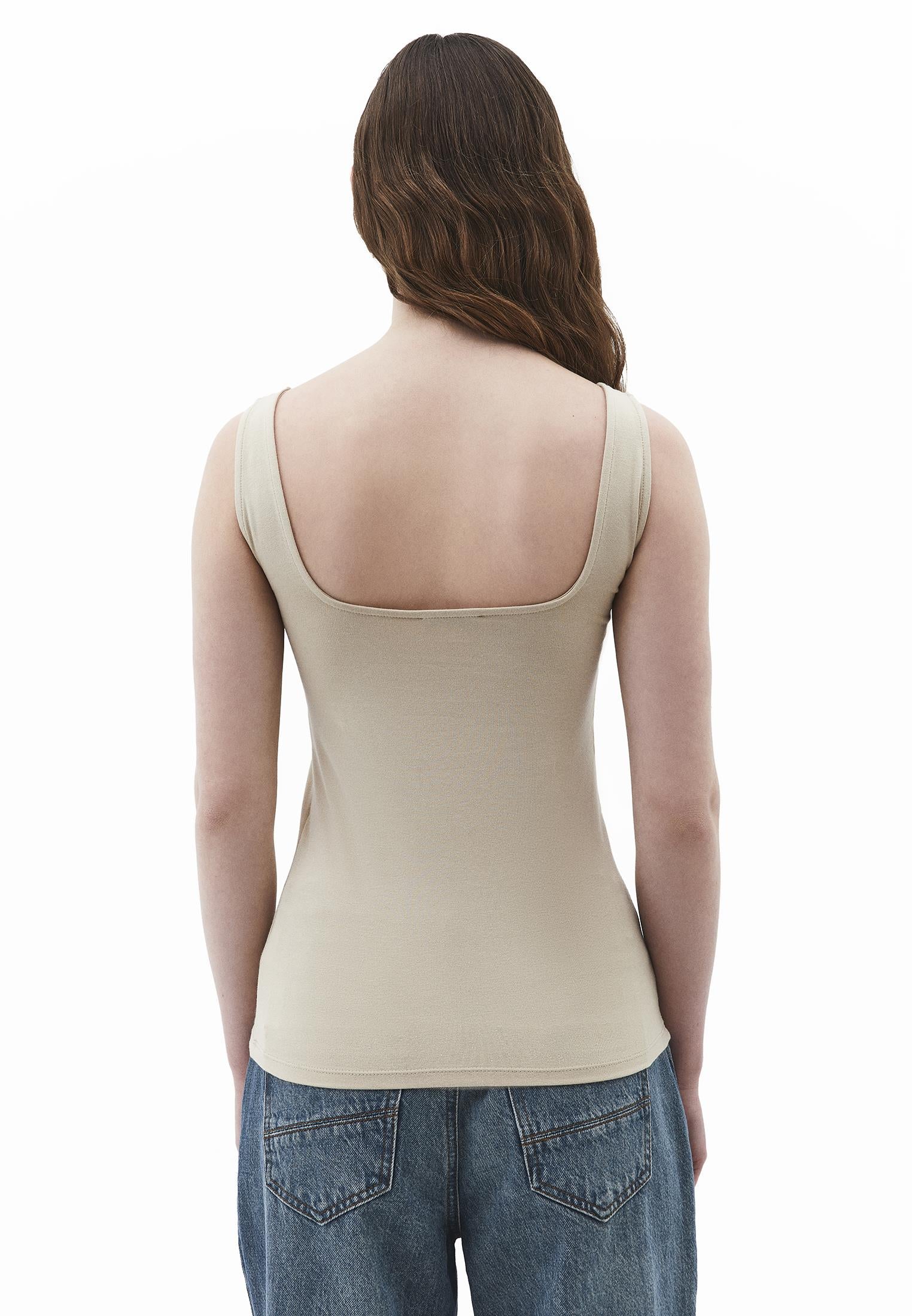 Square Neck Tank Top - FEATHER GRAY