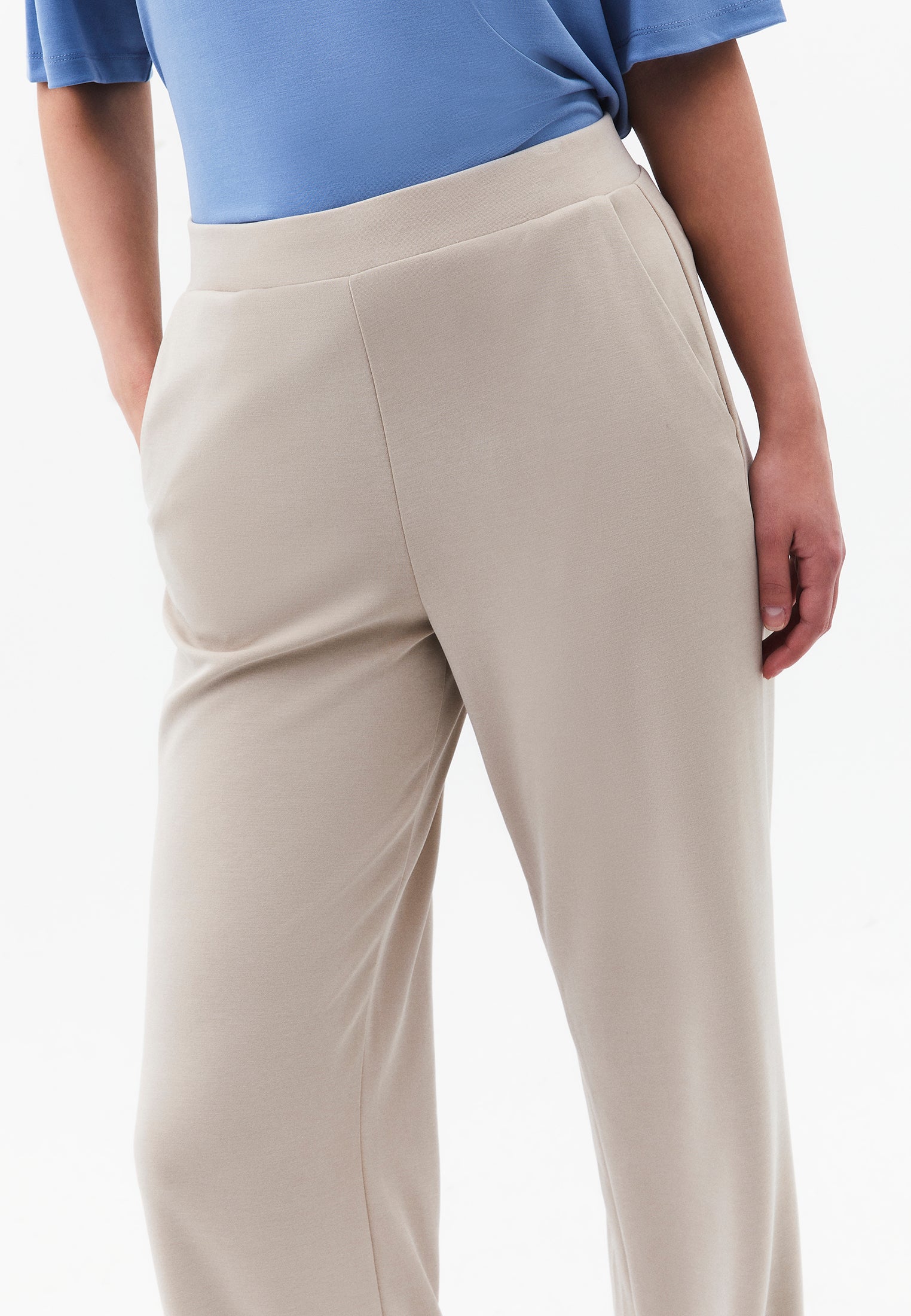 Straight Leg High Waist Sweatpant - FEATHER GRAY