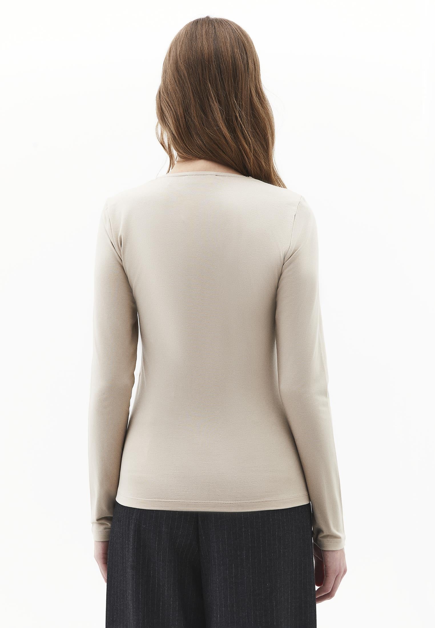 Square Neck Modal T-Shirt - FEATHER GRAY
