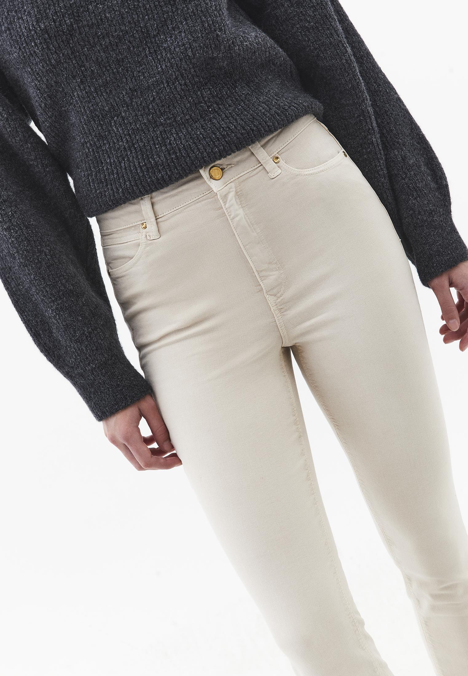 High Waist Ankle Pants - FEATHER GRAY