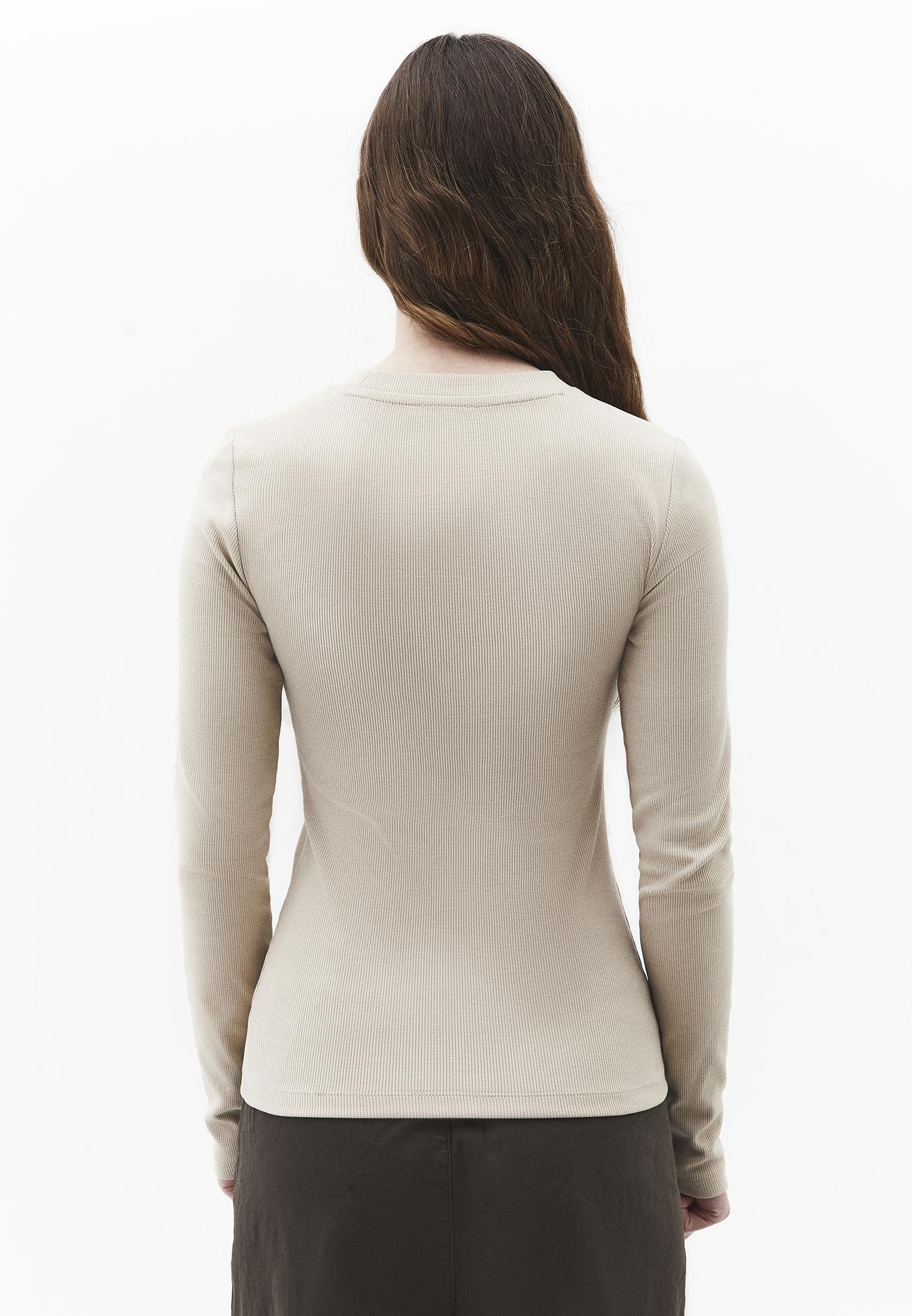 Crew Neck Long Sleeve Bodycon T-Shirt - FEATHER GRAY
