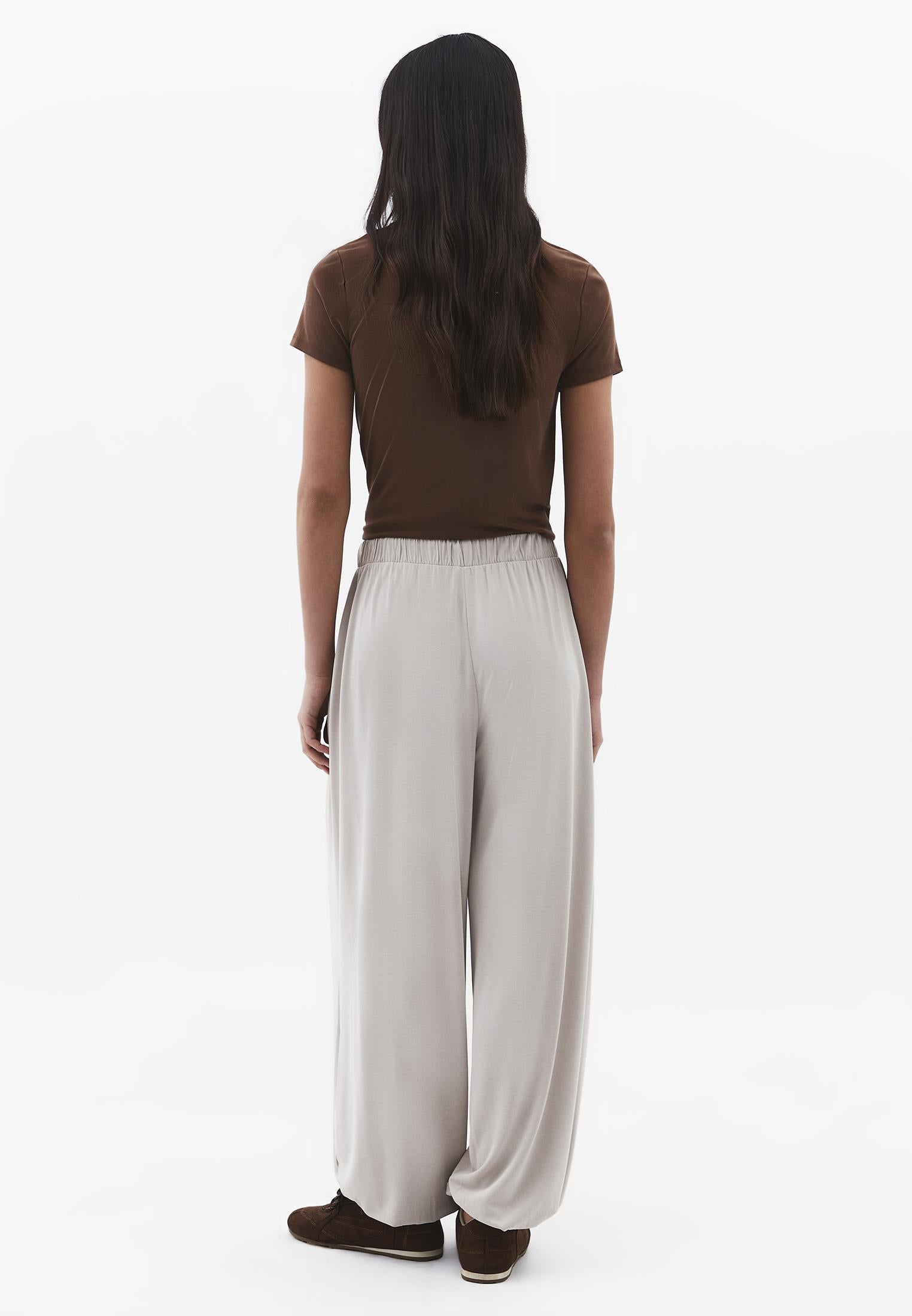 Balloon Form High Waist Jogger Pants - FEATHER GRAY