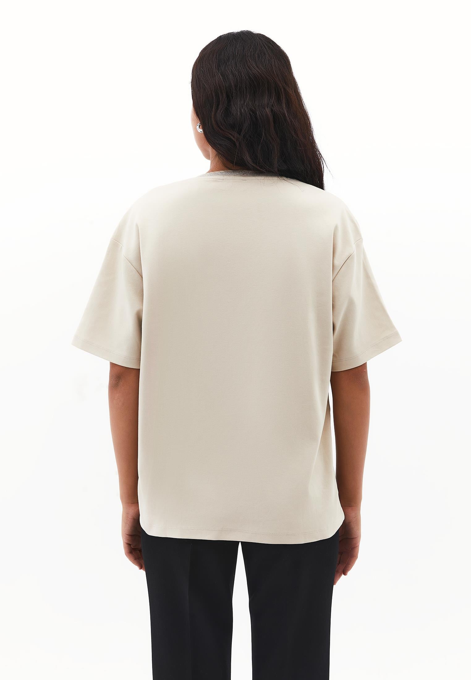 Oversize Cotton T-Shirt - FEATHER GRAY