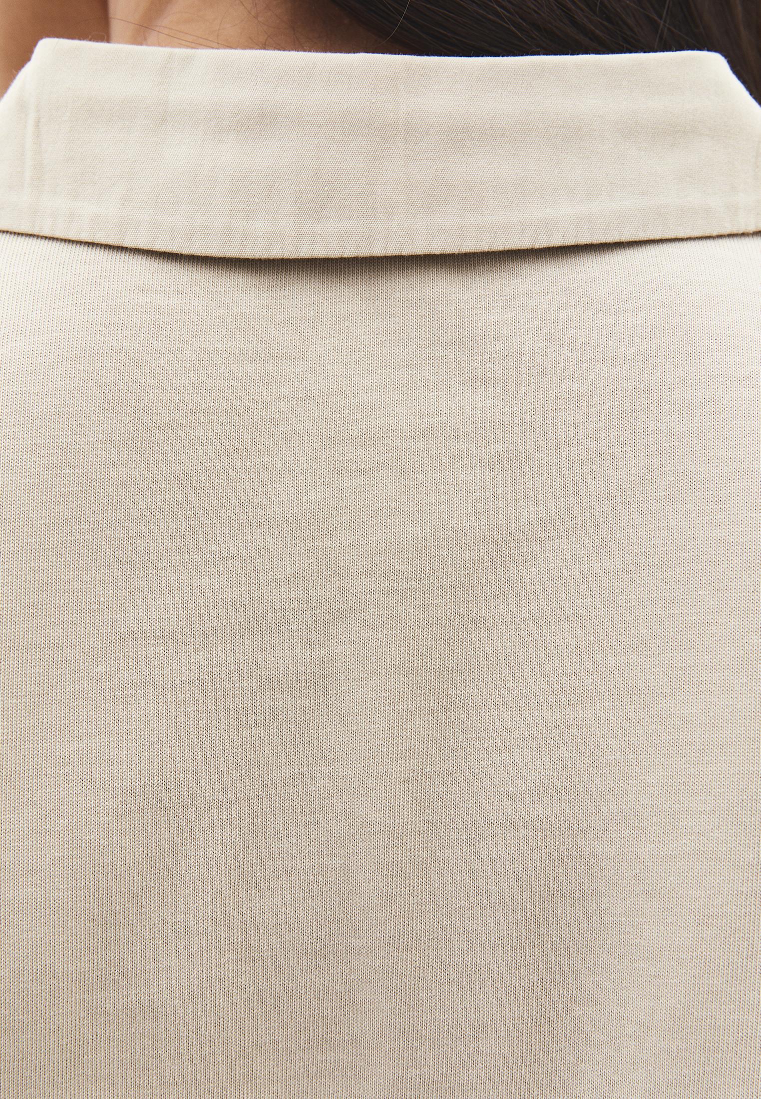 Button Detailed Polo Neck T-Shirt - FEATHER GRAY