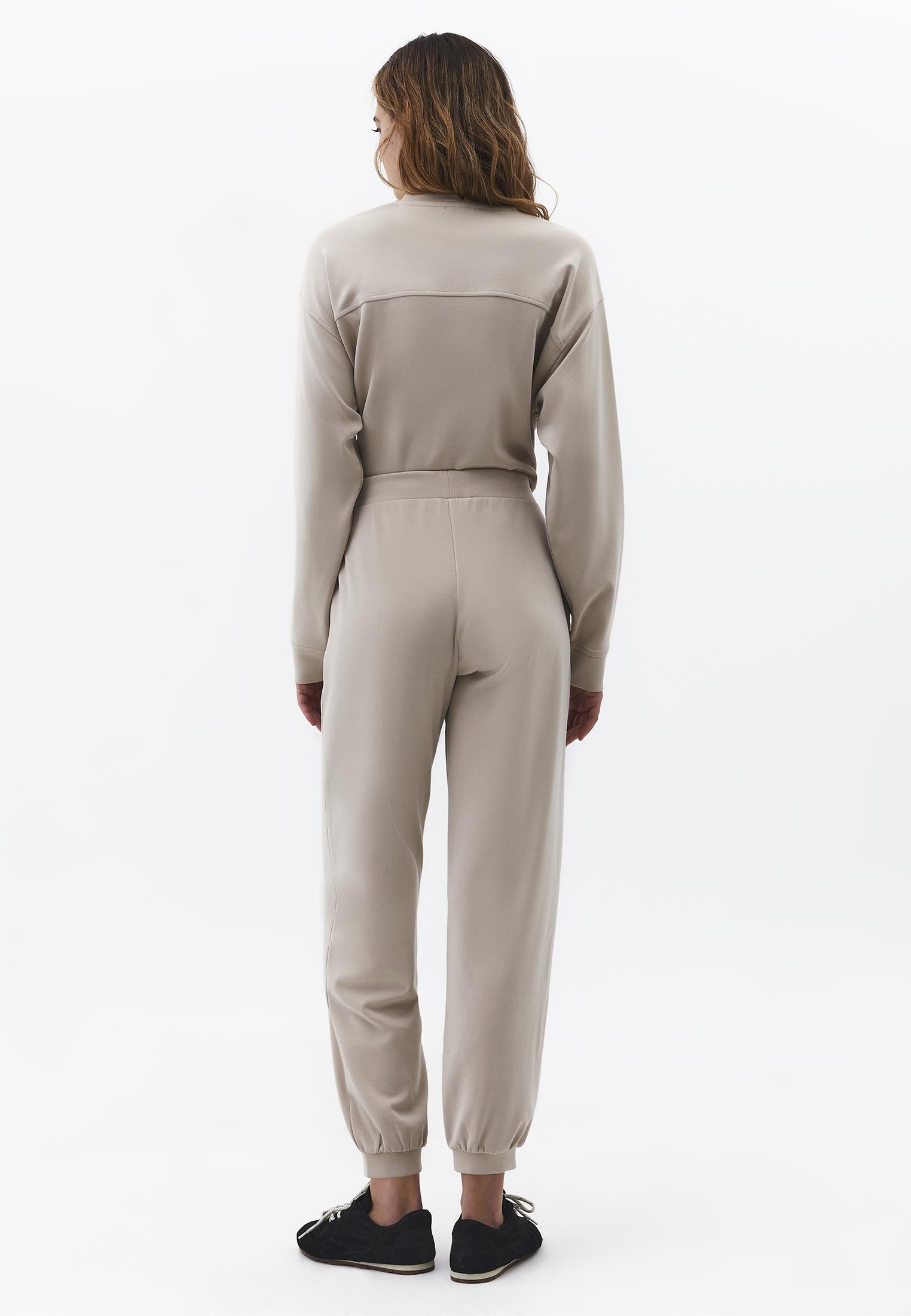 High Waist Jogger Pants - FEATHER GRAY