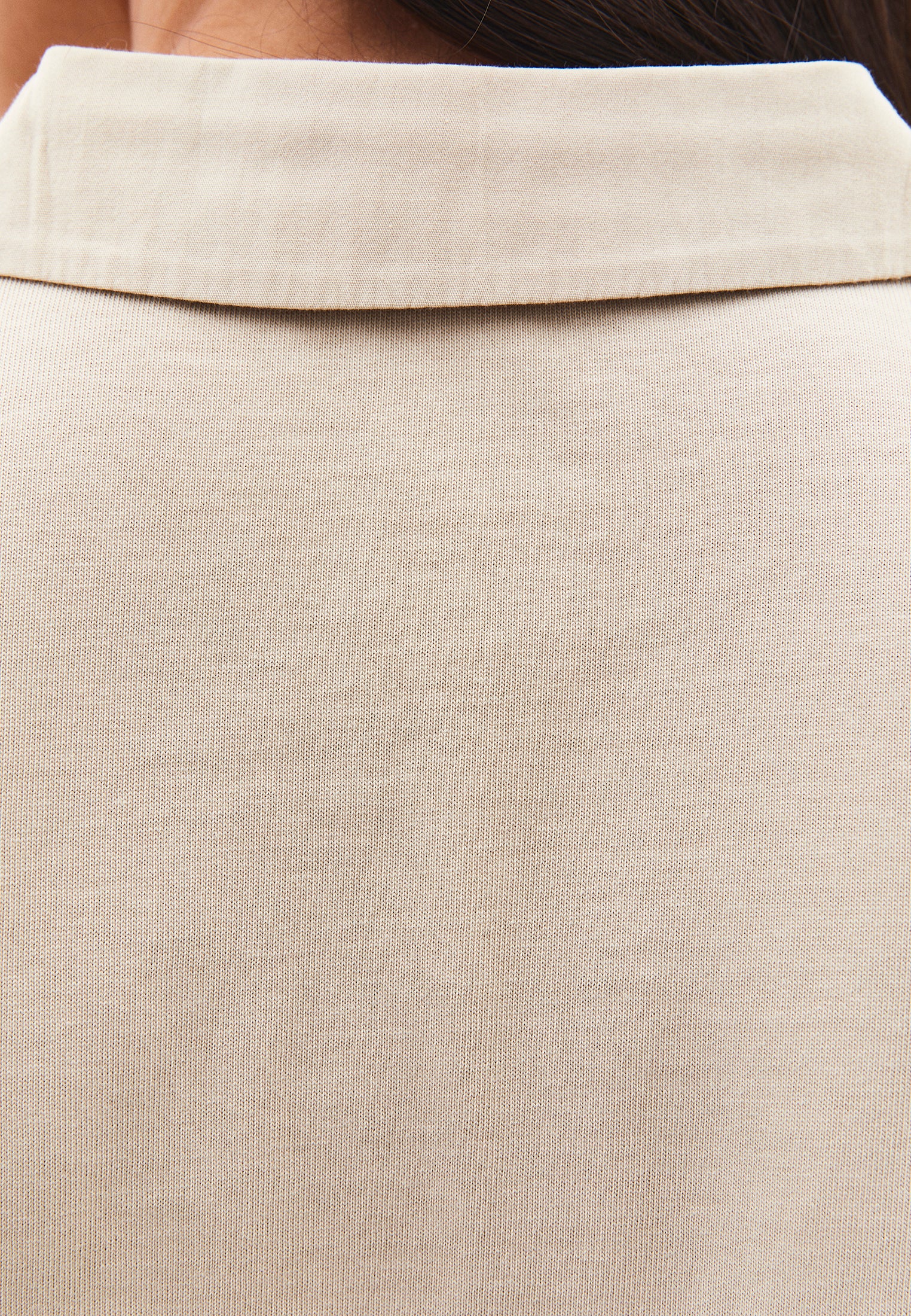 Button Detailed Polo Neck T-Shirt - FEATHER GRAY