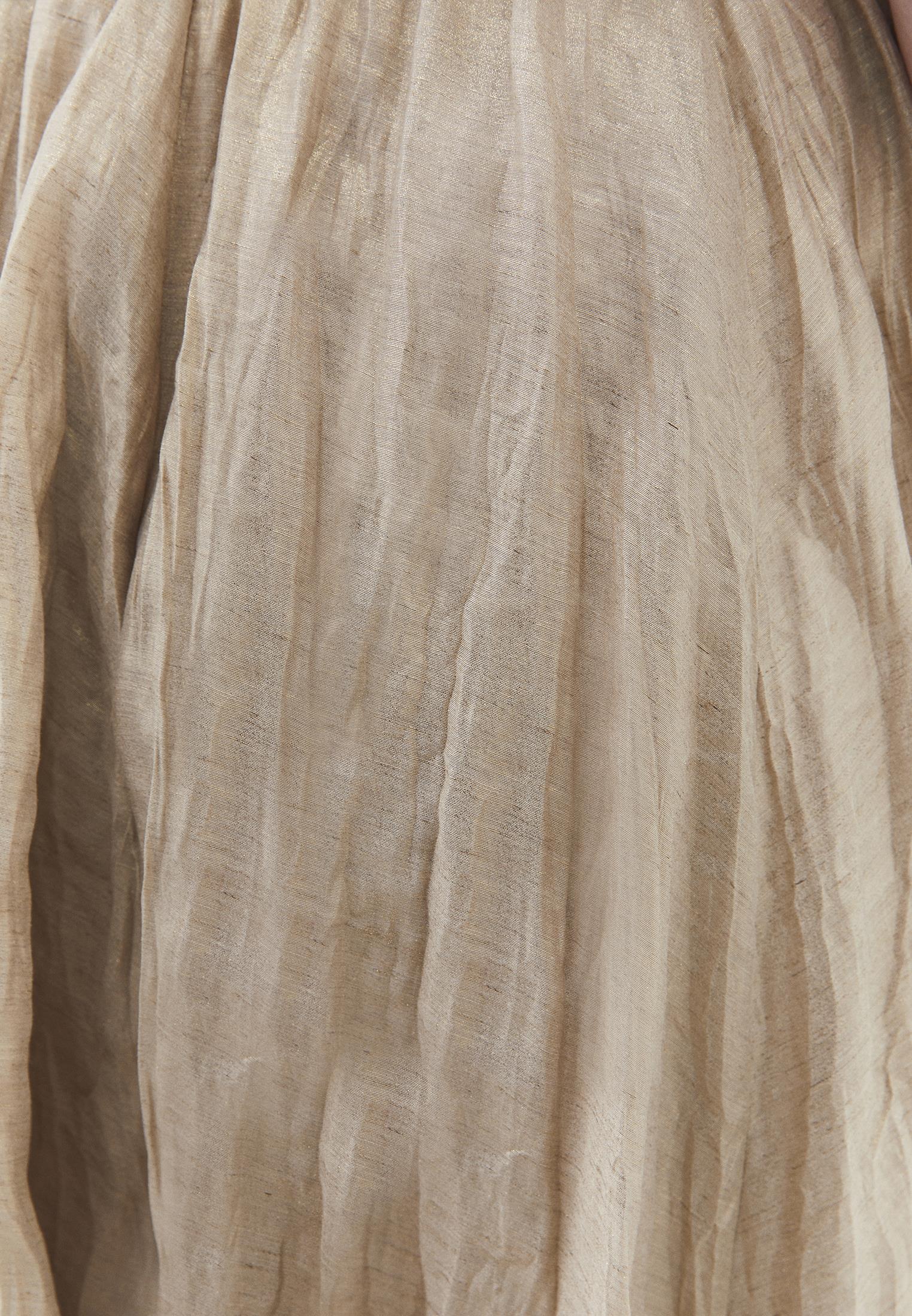 Shiny Flared Long Skirt - FEATHER GRAY