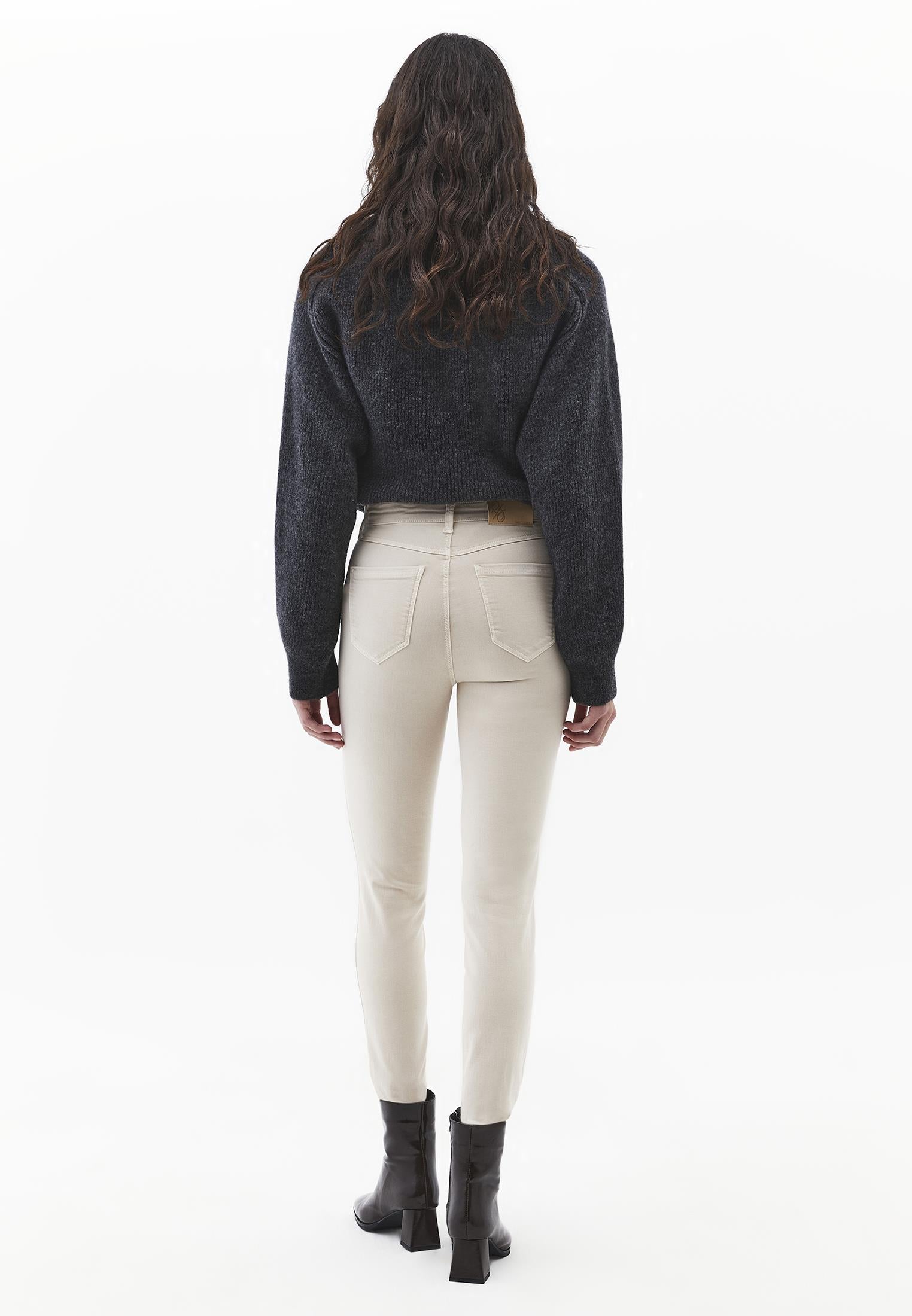 High Waist Ankle Pants - FEATHER GRAY