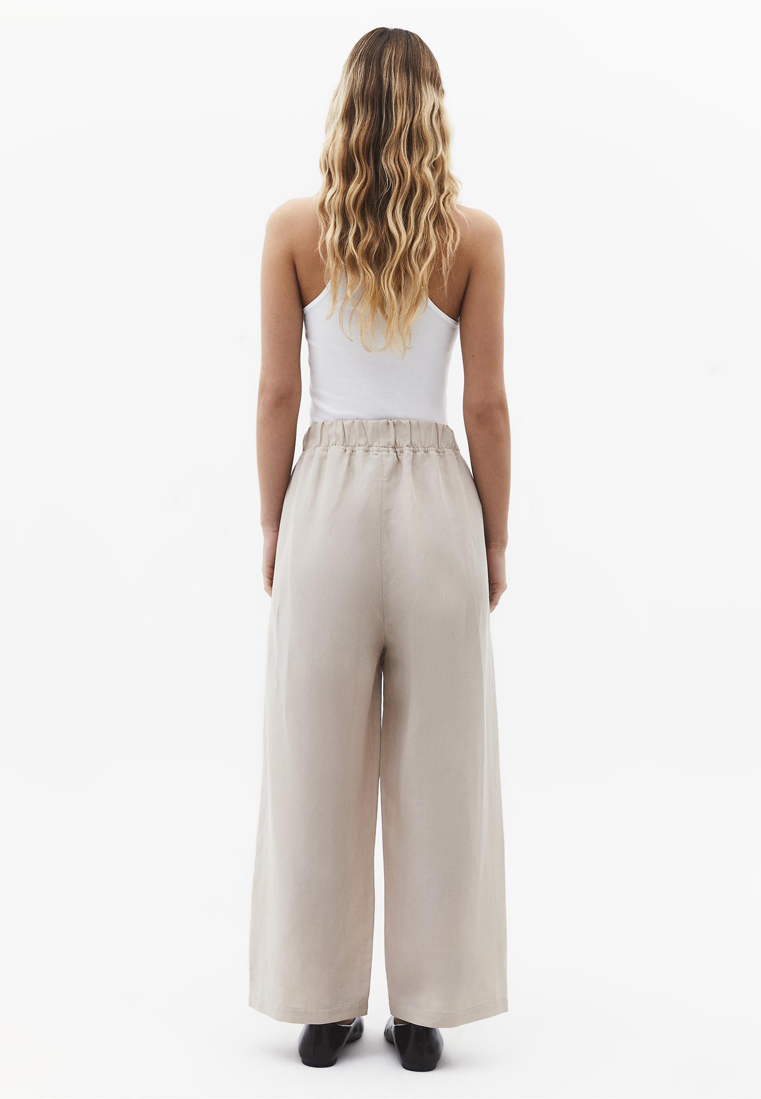 Balloon Form Elastic High Waist Carrot Pants - FEATHER GRAY