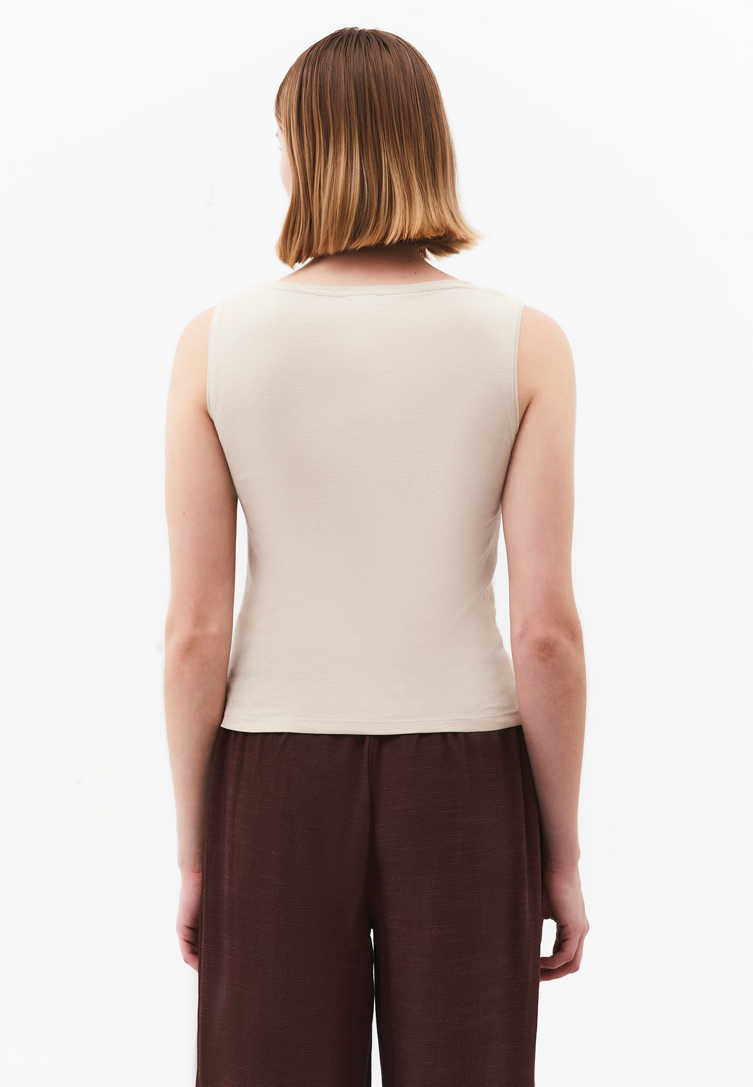Boat Neck Tank Top - FEATHER GRAY