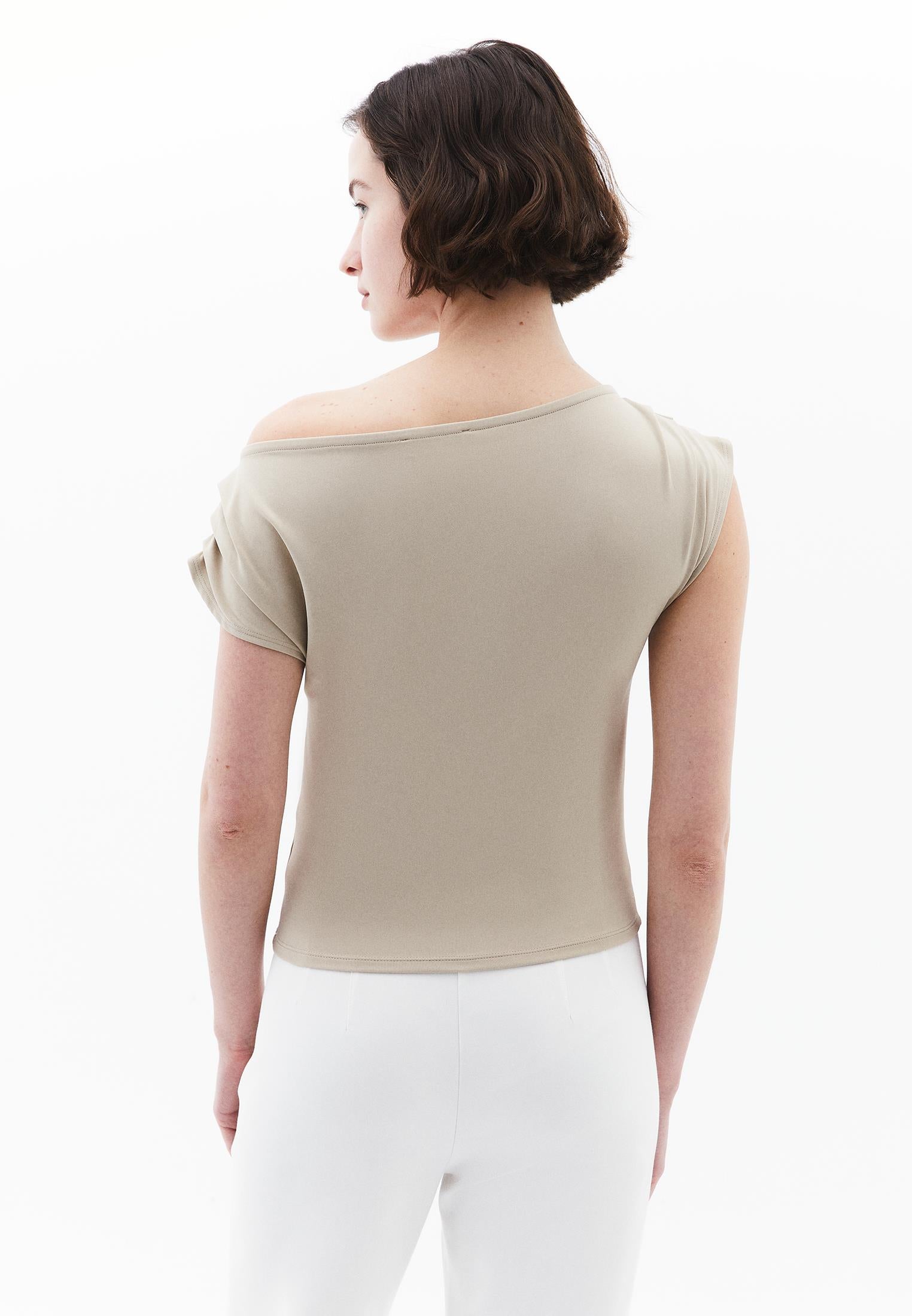 Boat Neck Sleeveless Standard Blouse - FEATHER GRAY