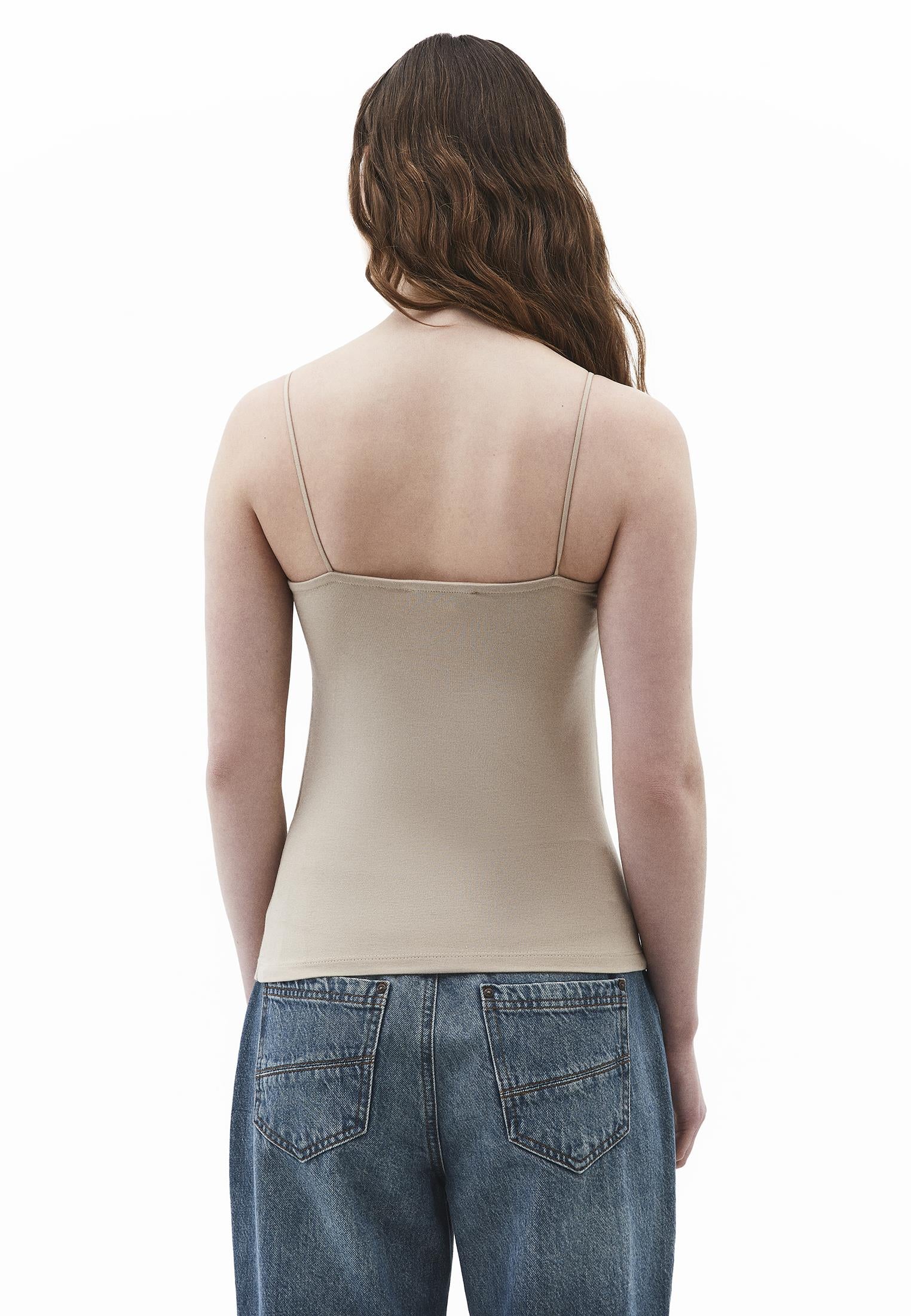 Wide Neck Tank Top - FEATHER GRAY