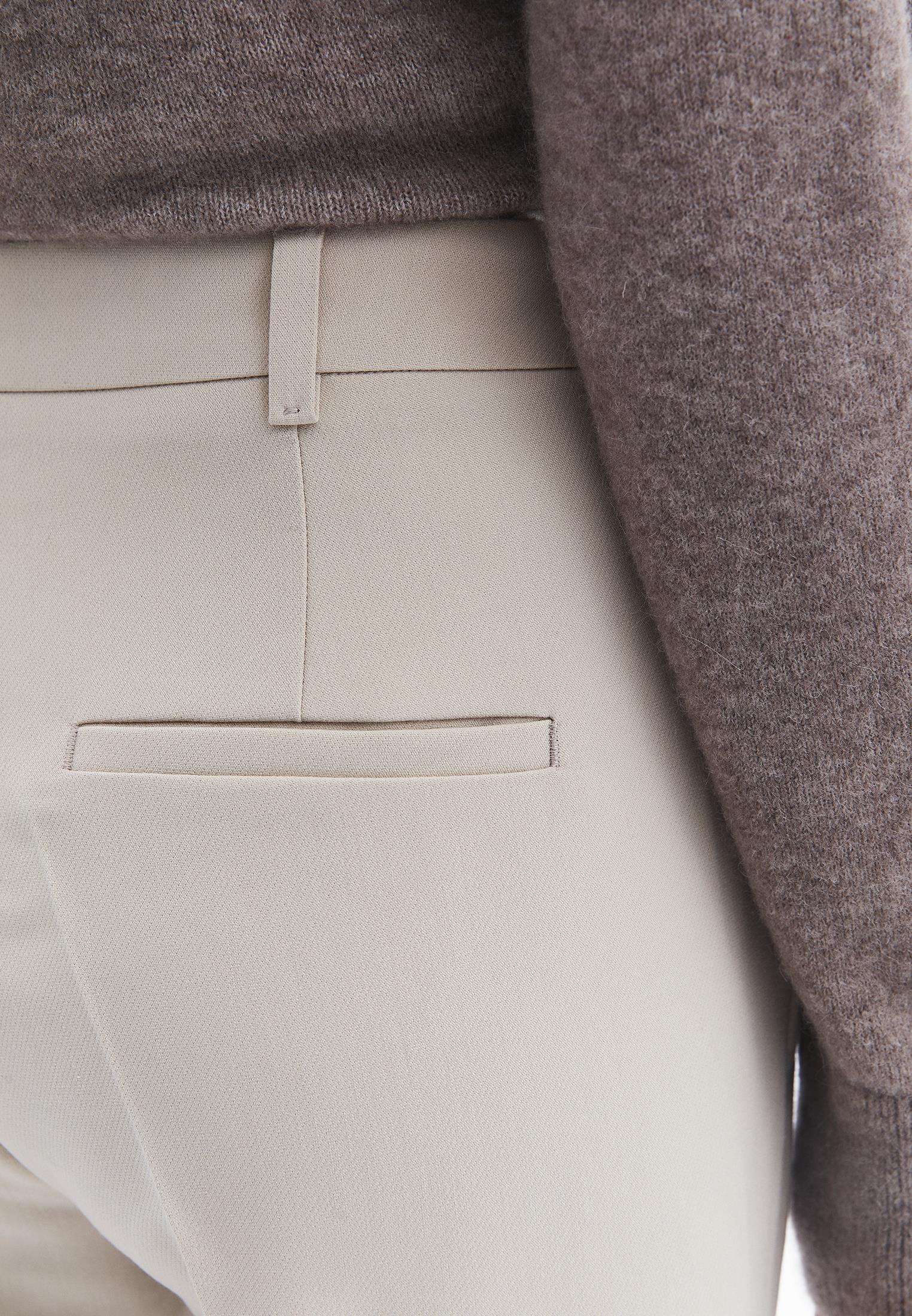 High Waist Long Slim Pants - FEATHER GRAY