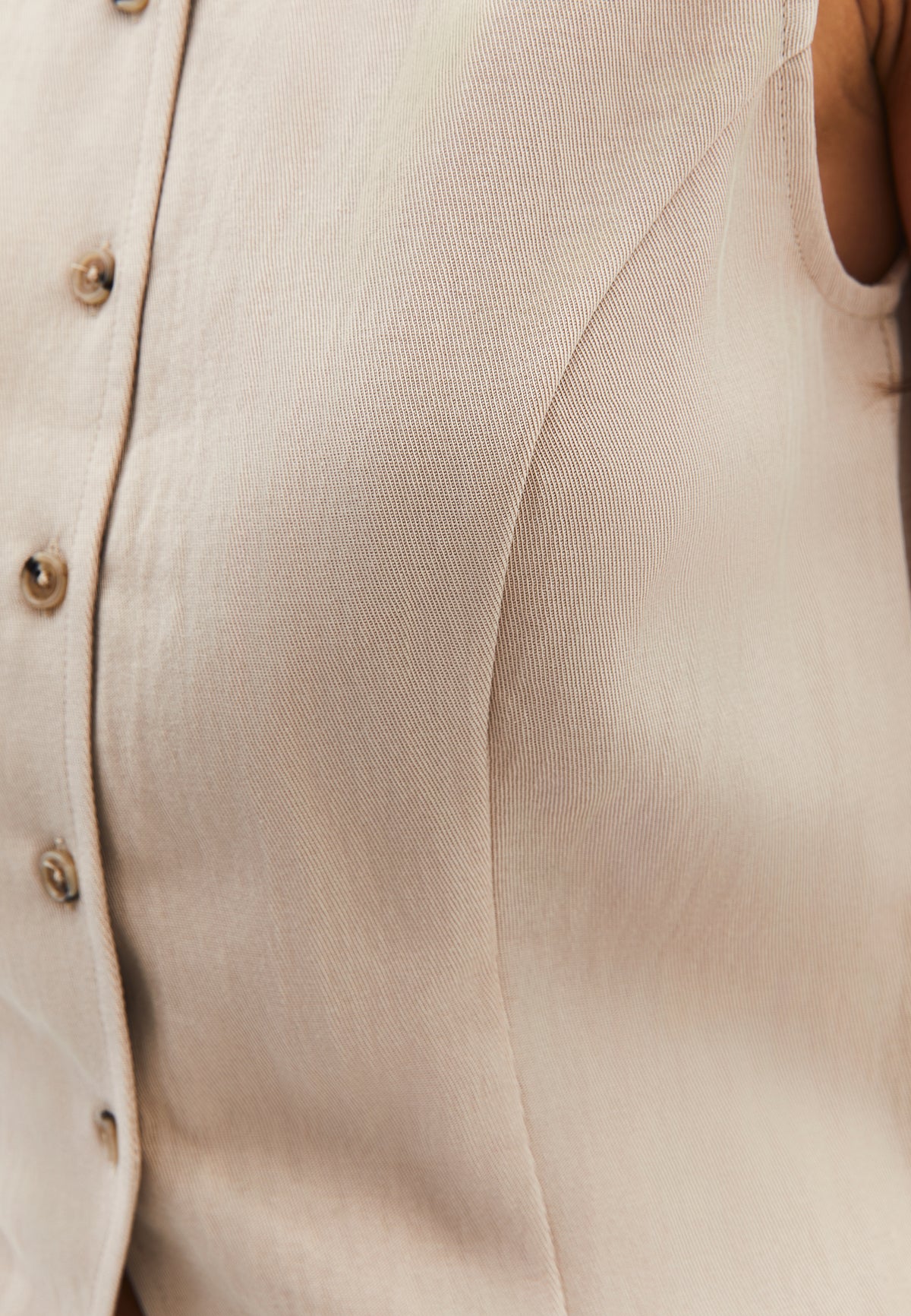 Vest With Button Details - FEATHER GRAY