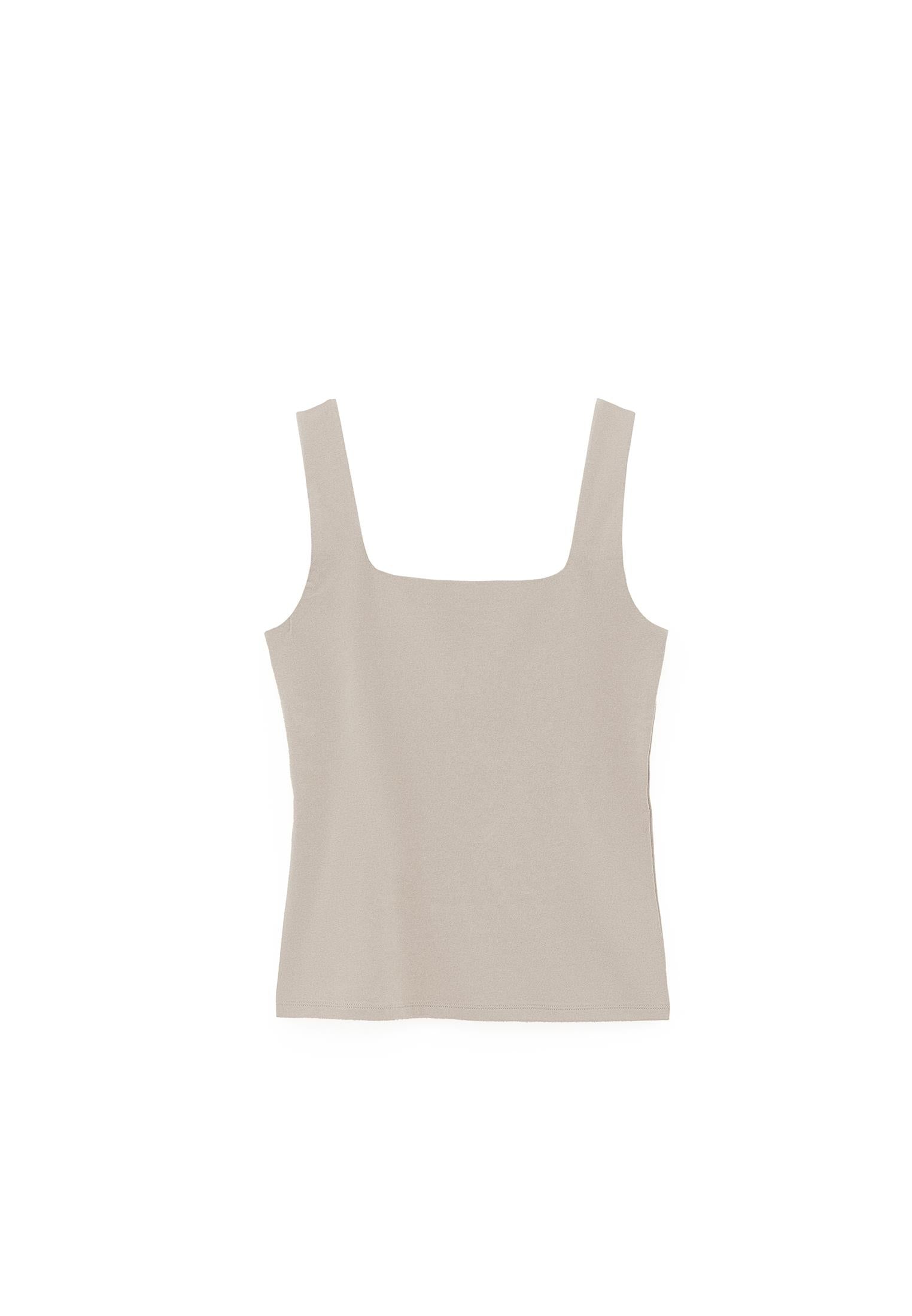 Square Neck Bodycon Tank Top - FEATHER GRAY