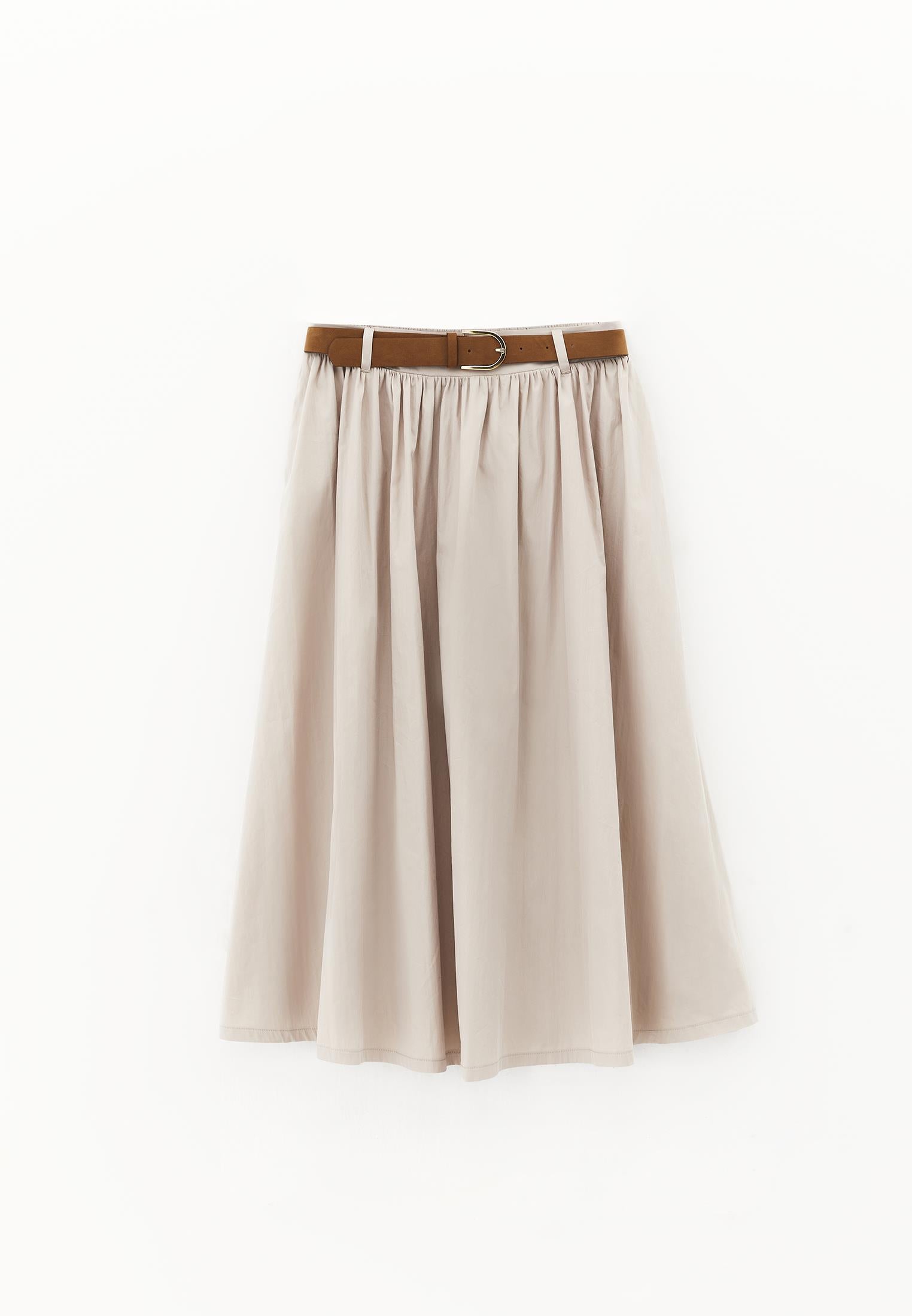 A-Line Long Skirt - FEATHER GRAY