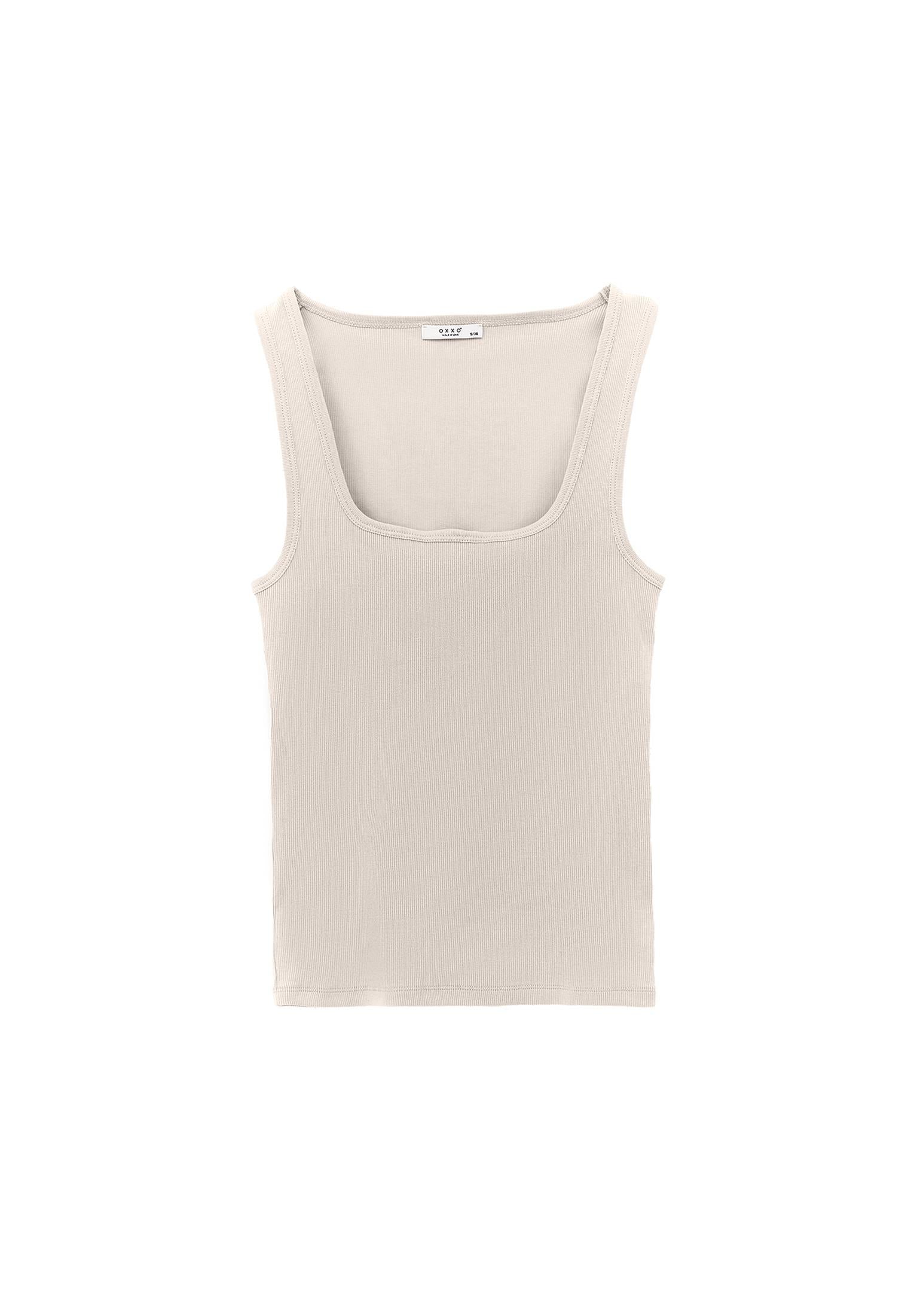 Square Neck Bodycon Tank Top - FEATHER GRAY