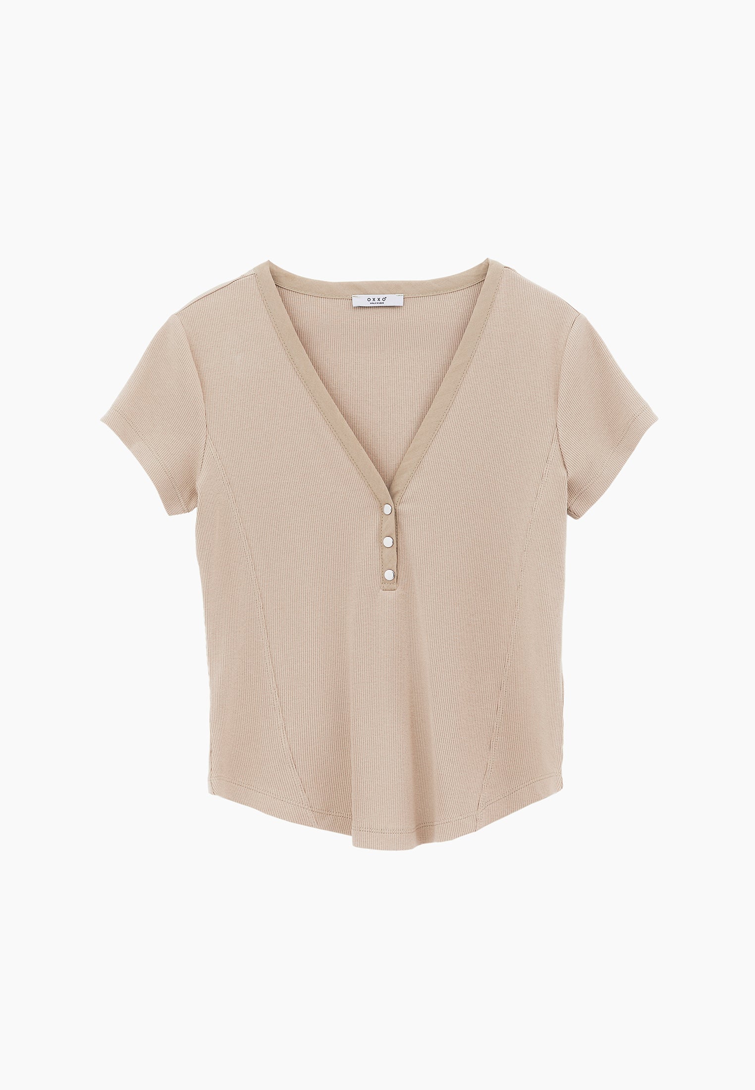 V Neck Slim Fit T-Shirt - FEATHER GRAY