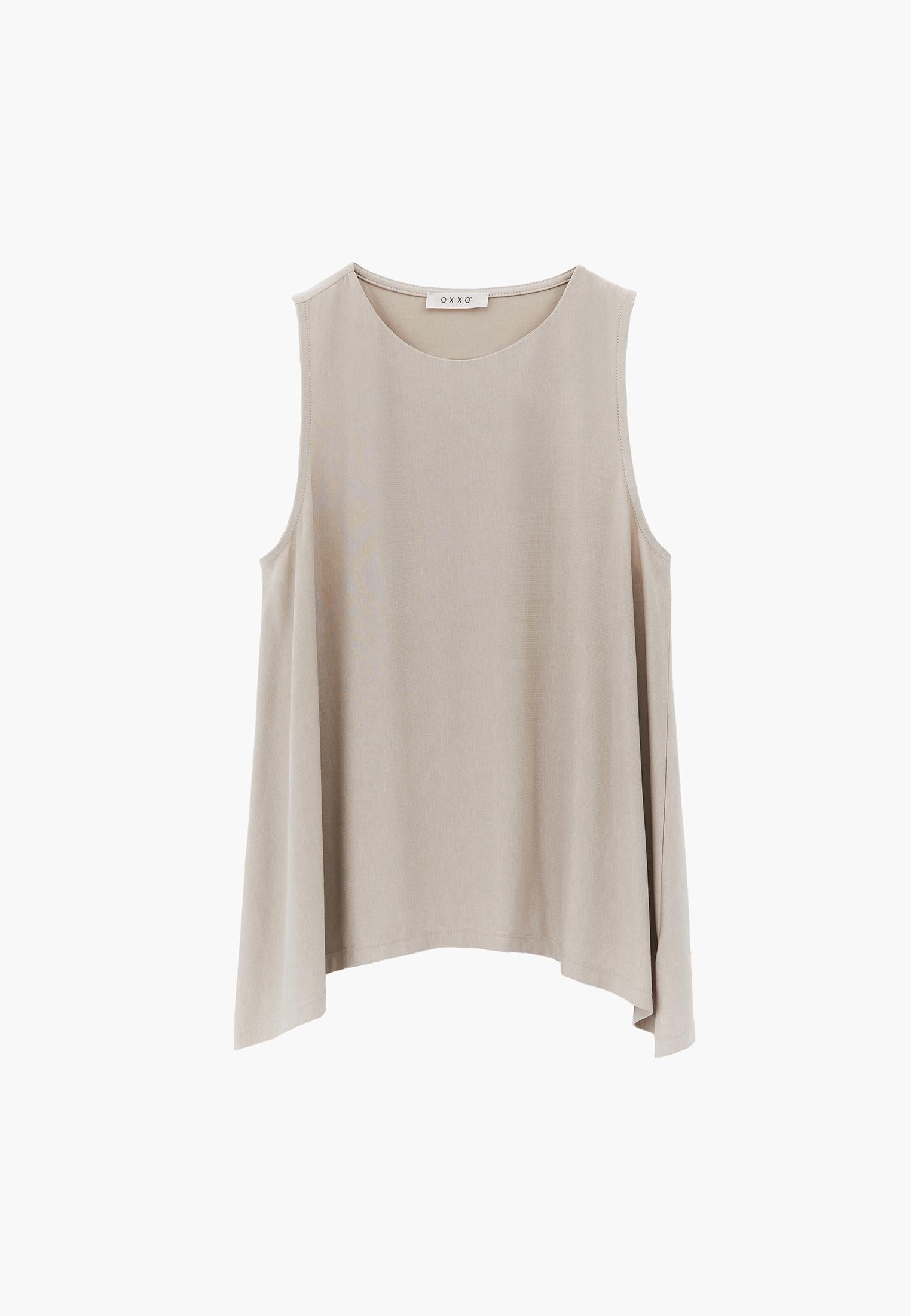 Crew Neck Loose Fit Tank Top - FEATHER GRAY