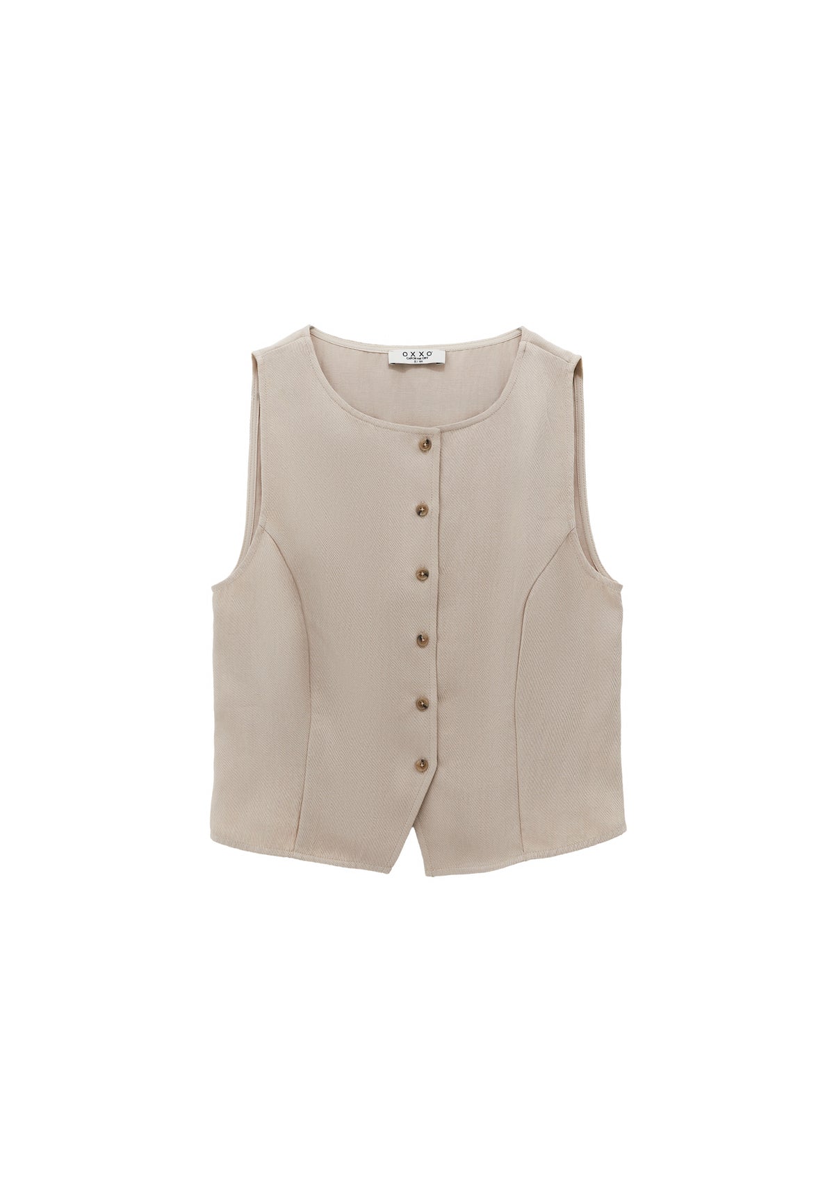 Vest With Button Details - FEATHER GRAY