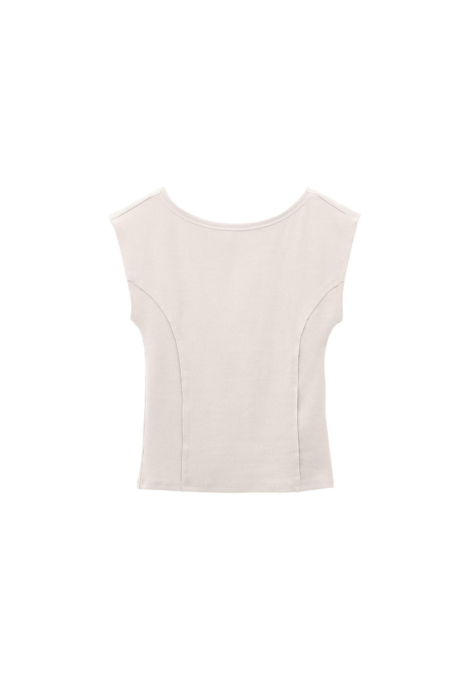 Boat Neck Short Sleeve T-Shirt - FEATHER GRAY