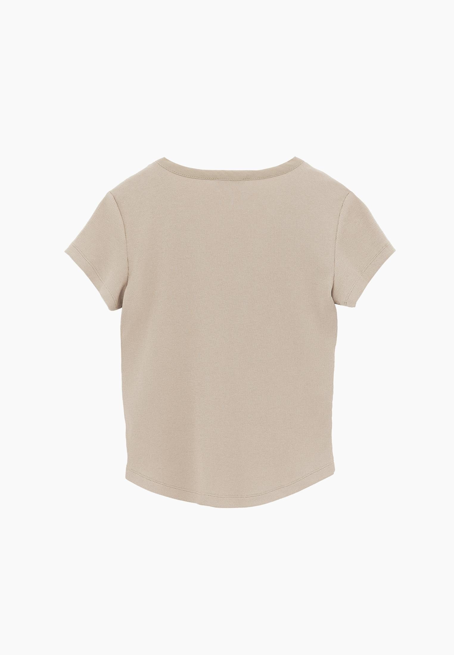 V Neck Slim Fit T-Shirt - FEATHER GRAY