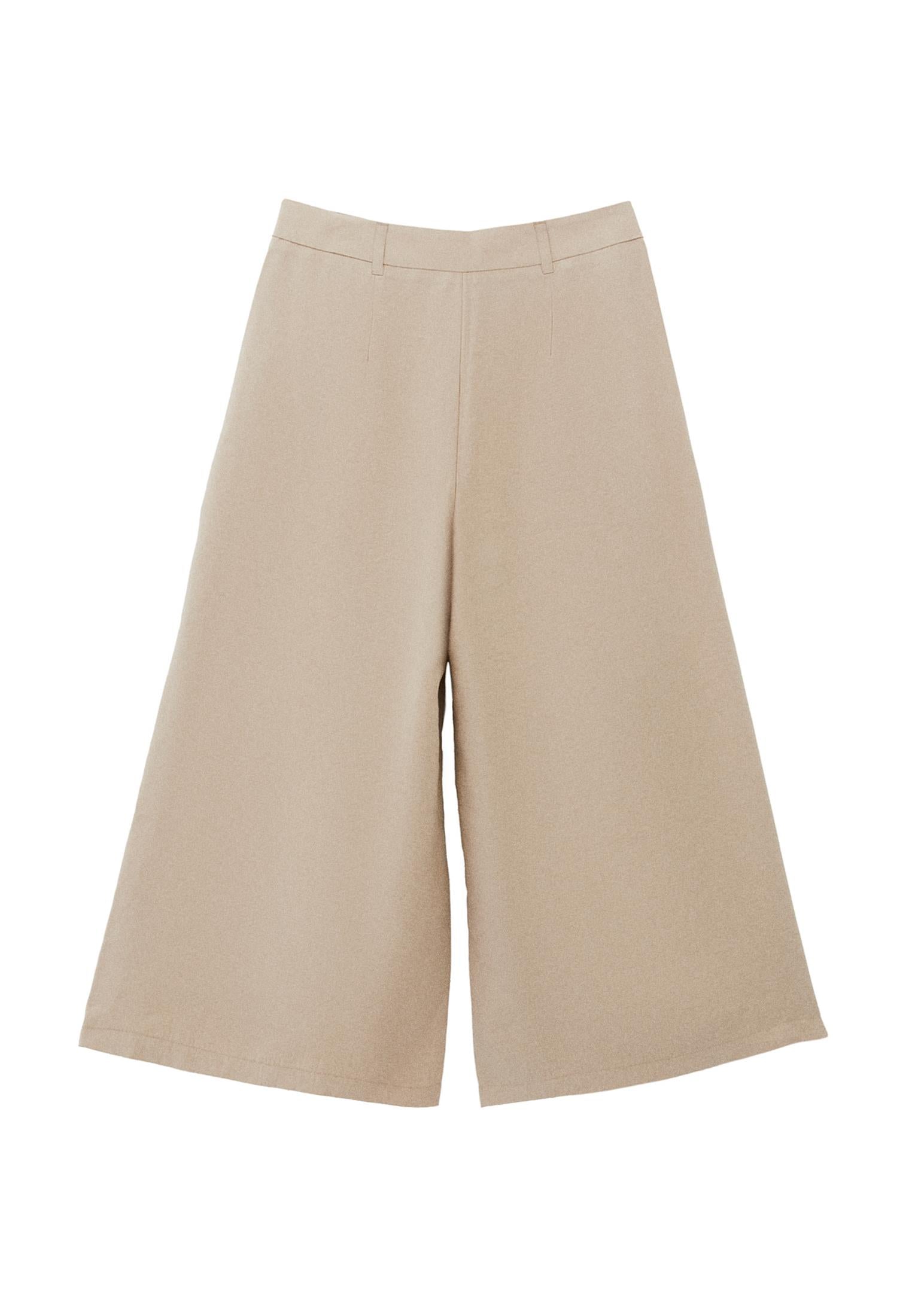Cropped Culotte Trousers - FEATHER GRAY