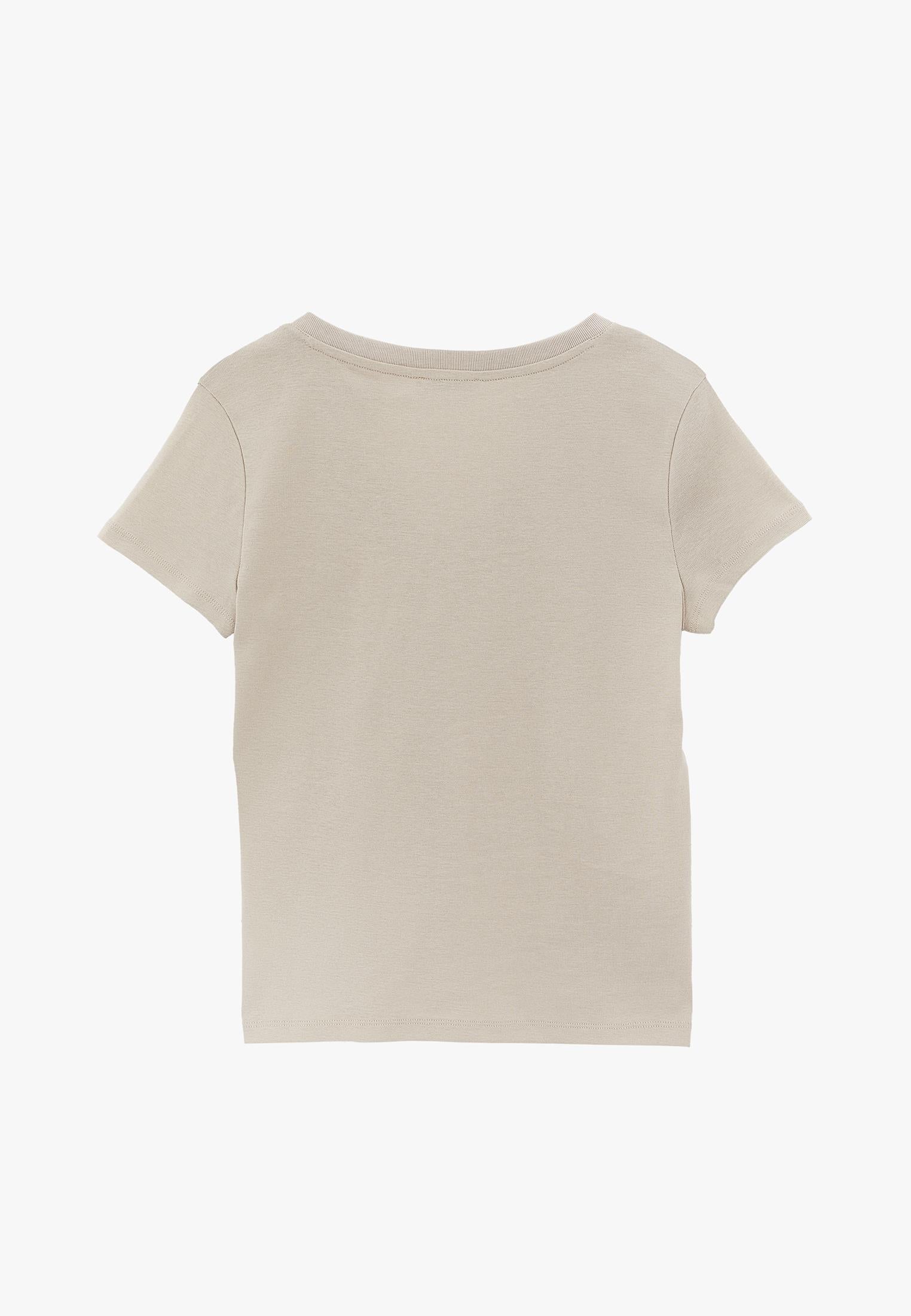 V Neck Short Sleeve Slim T-Shirt - FEATHER GRAY