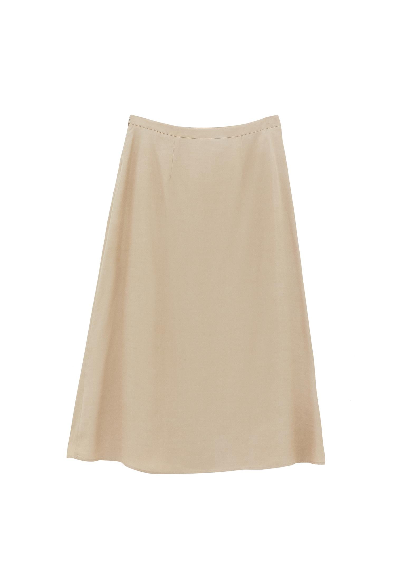 Midi Flared Skirt With Slit - FEATHER GRAY