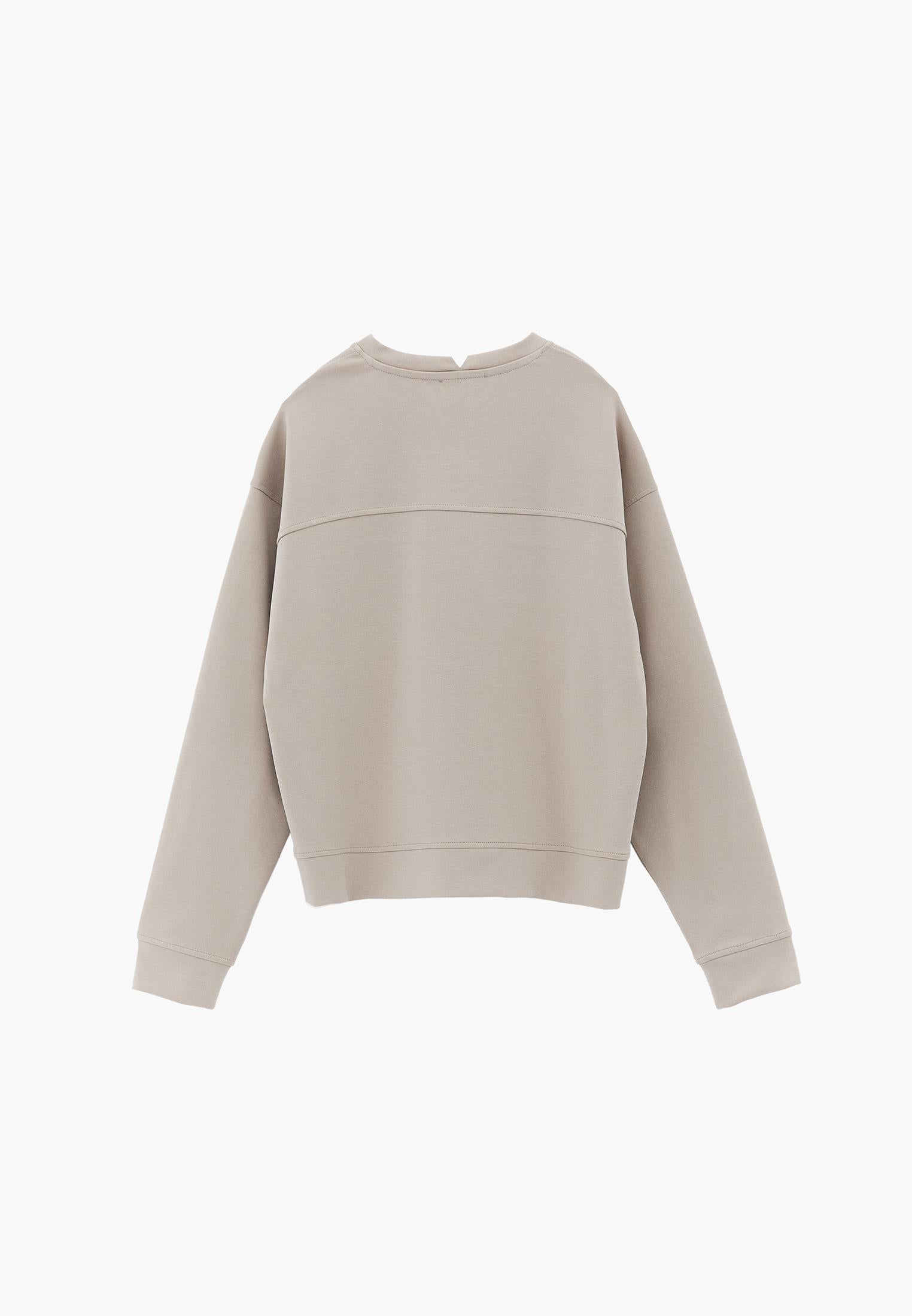 Crew Neck Long Sleeve Sweatshirt - FEATHER GRAY