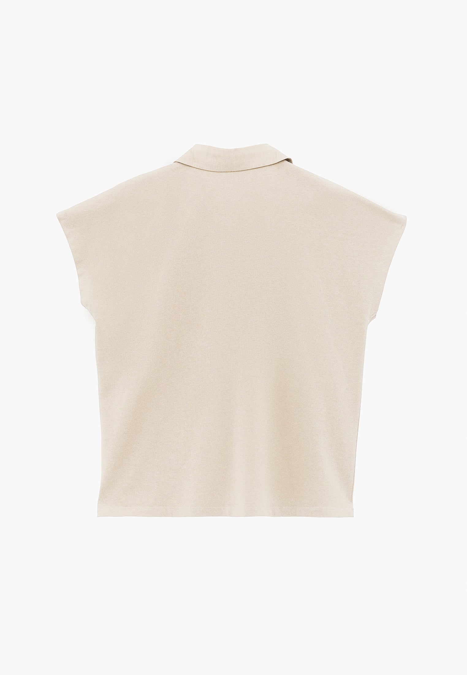 Button Detailed Polo Neck T-Shirt - FEATHER GRAY