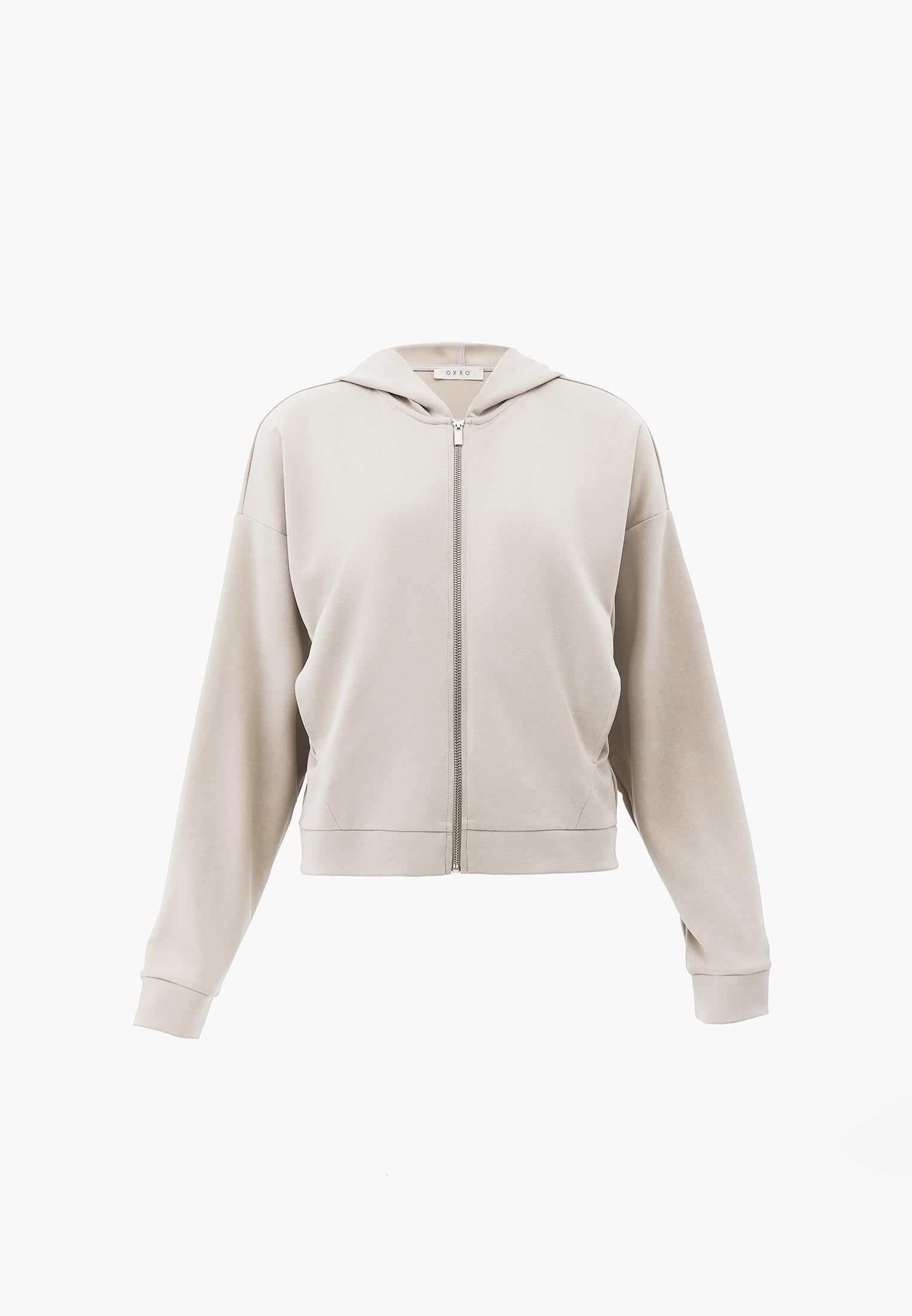 Long Sleeved Sweatshirt With Pocket Detail - FEATHER GRAY