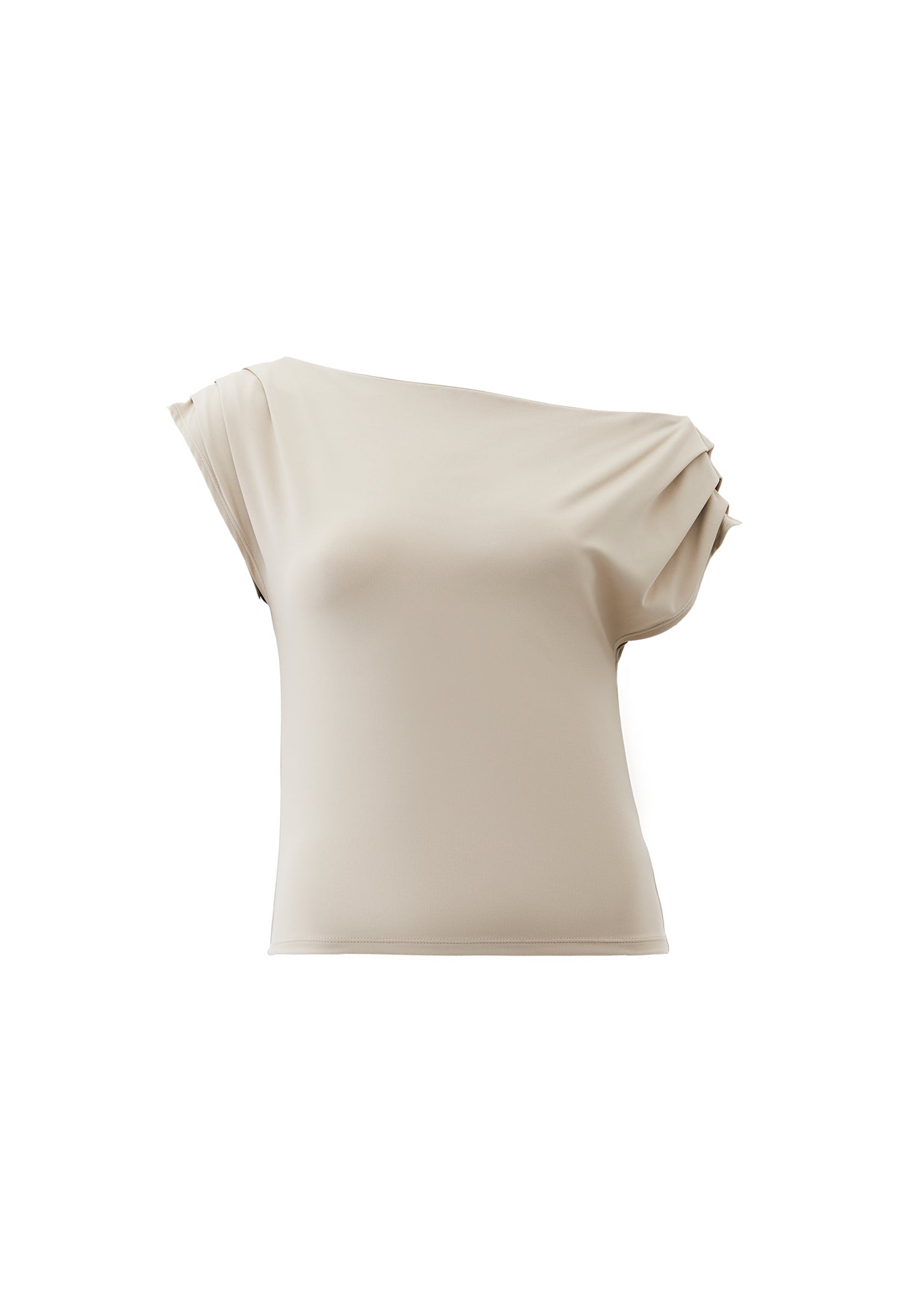 Boat Neck Short Sleeve Blouse - FEATHER GRAY